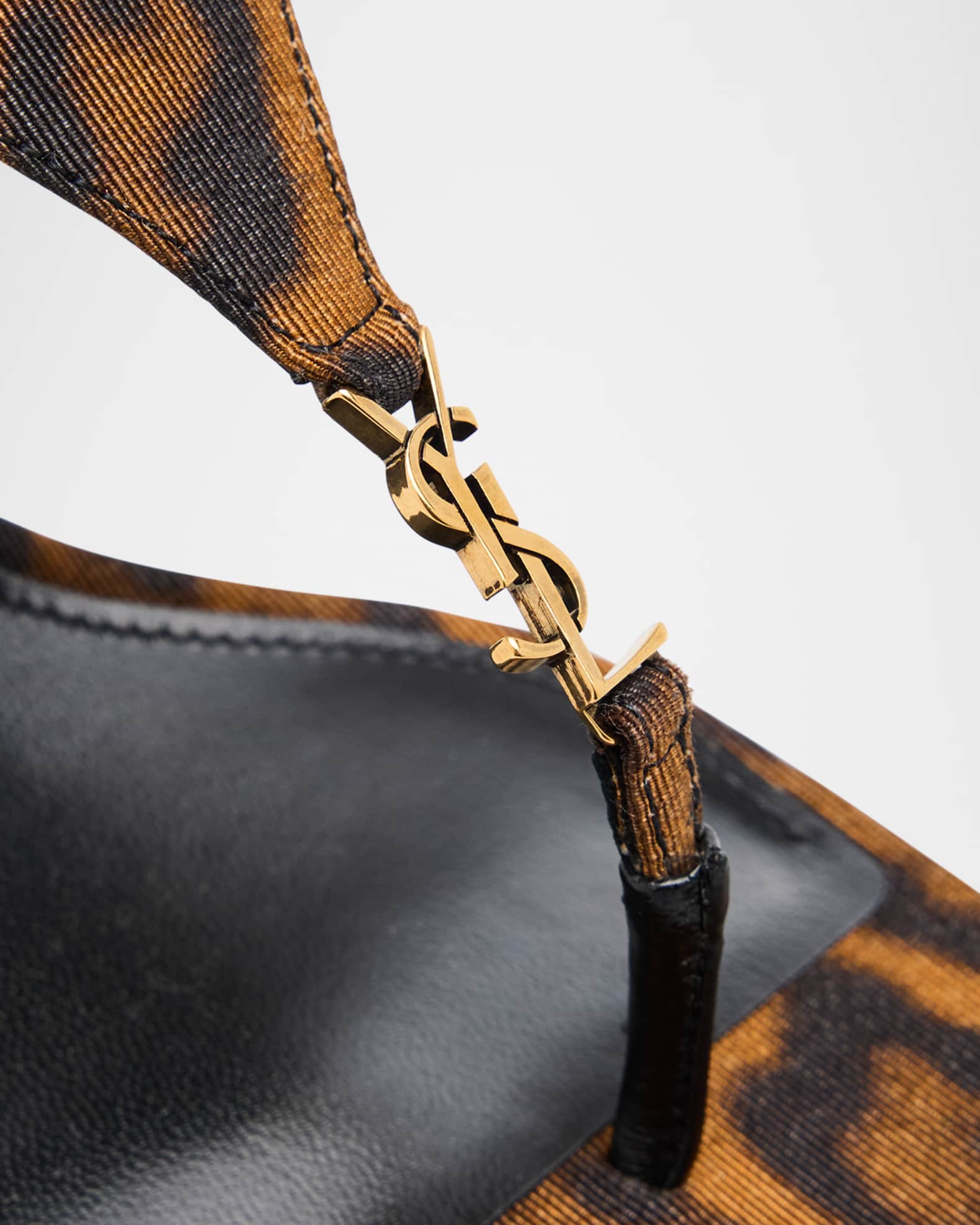 サンダル・ミュール CASSANDRA Saint Laurent Cassandra Leopard YSL Wedge Sandals | Neiman