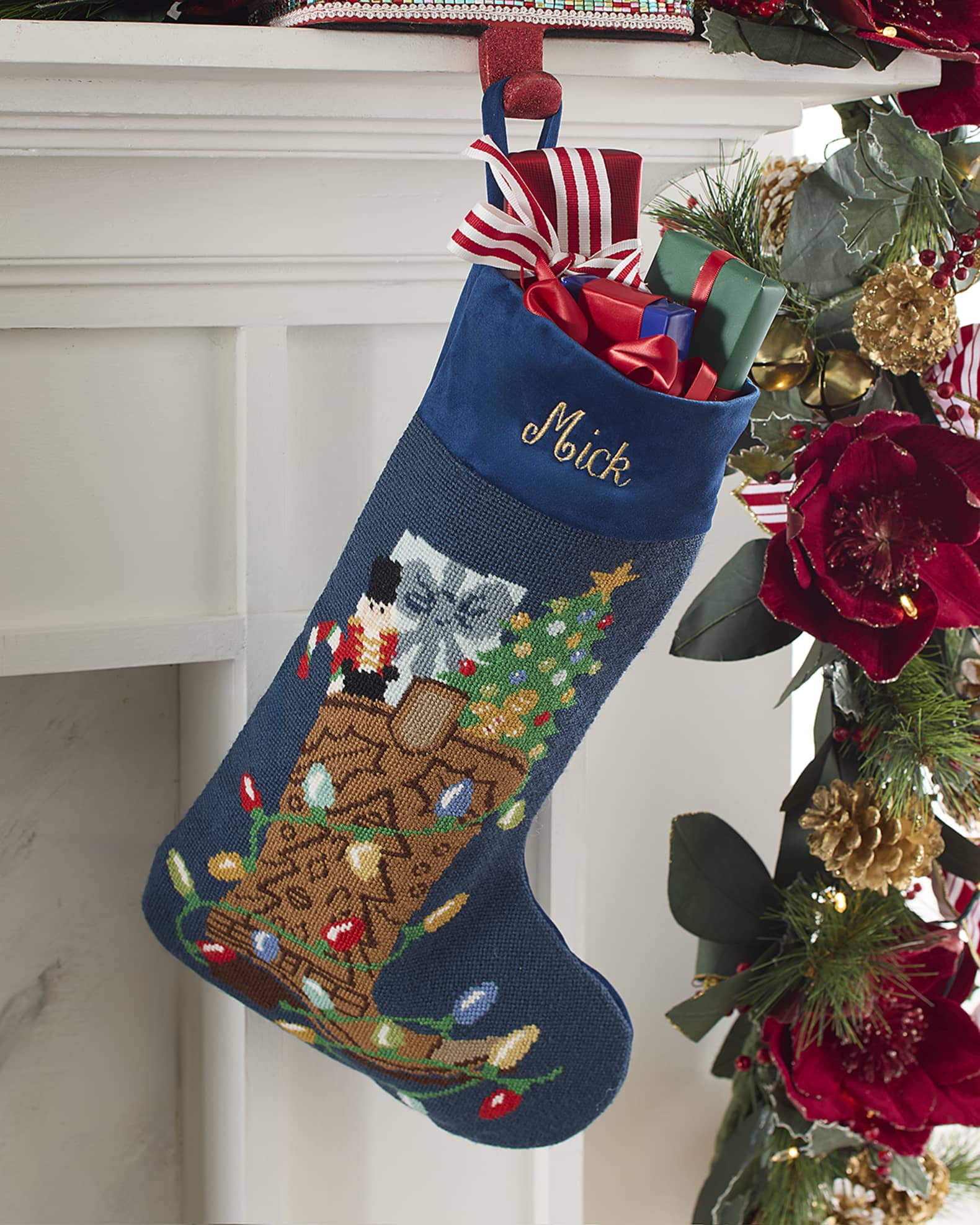 "Blue Cowboy Boot" Christmas Stocking, Personalized 0