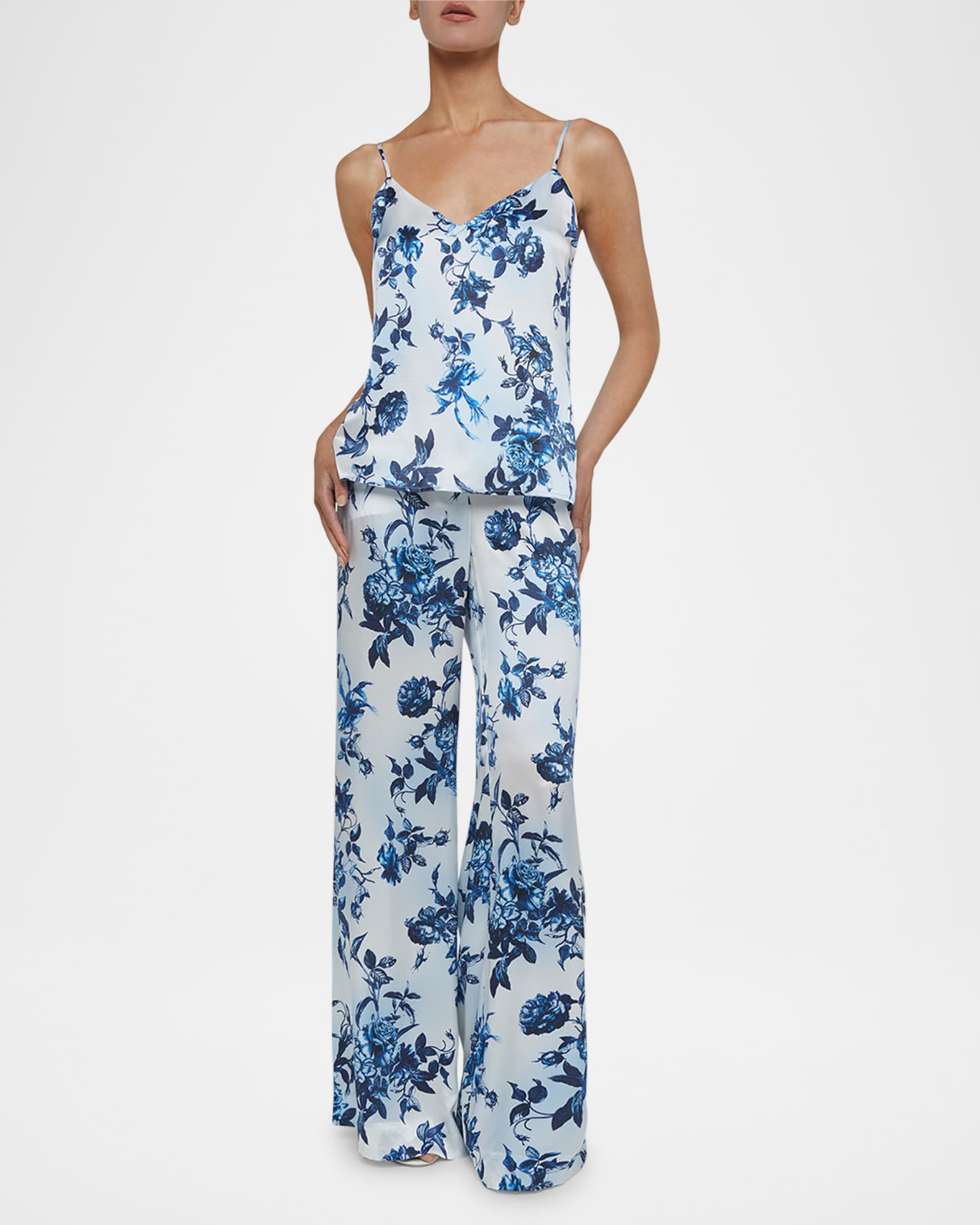 Painterly Floral Jane Spaghetti-Strap Top 1