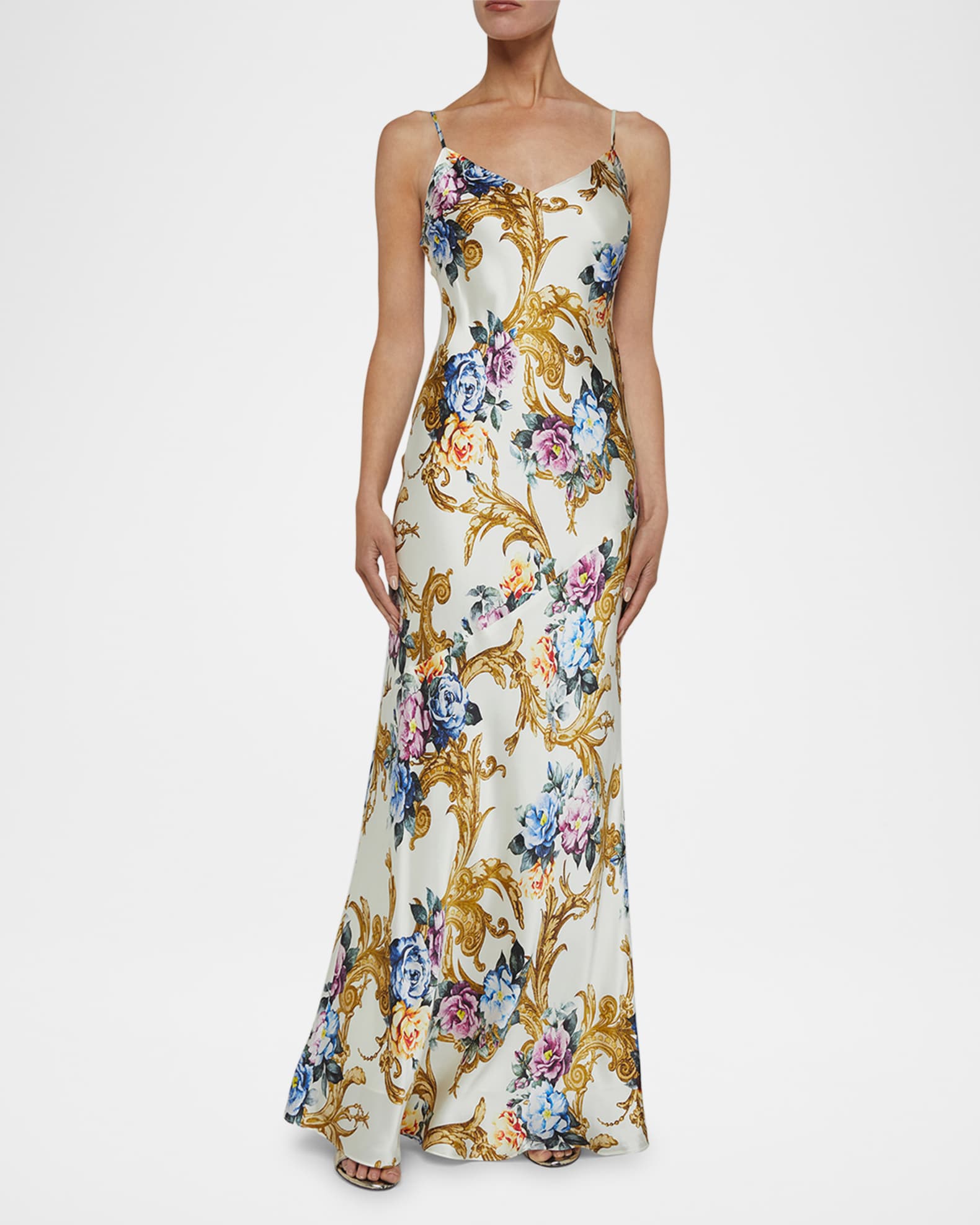 Serita V-Neck Bias-Cut Maxi Dress 1