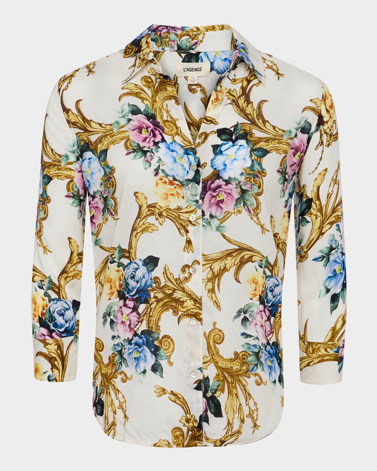 Camille Button-Front Blouse 0