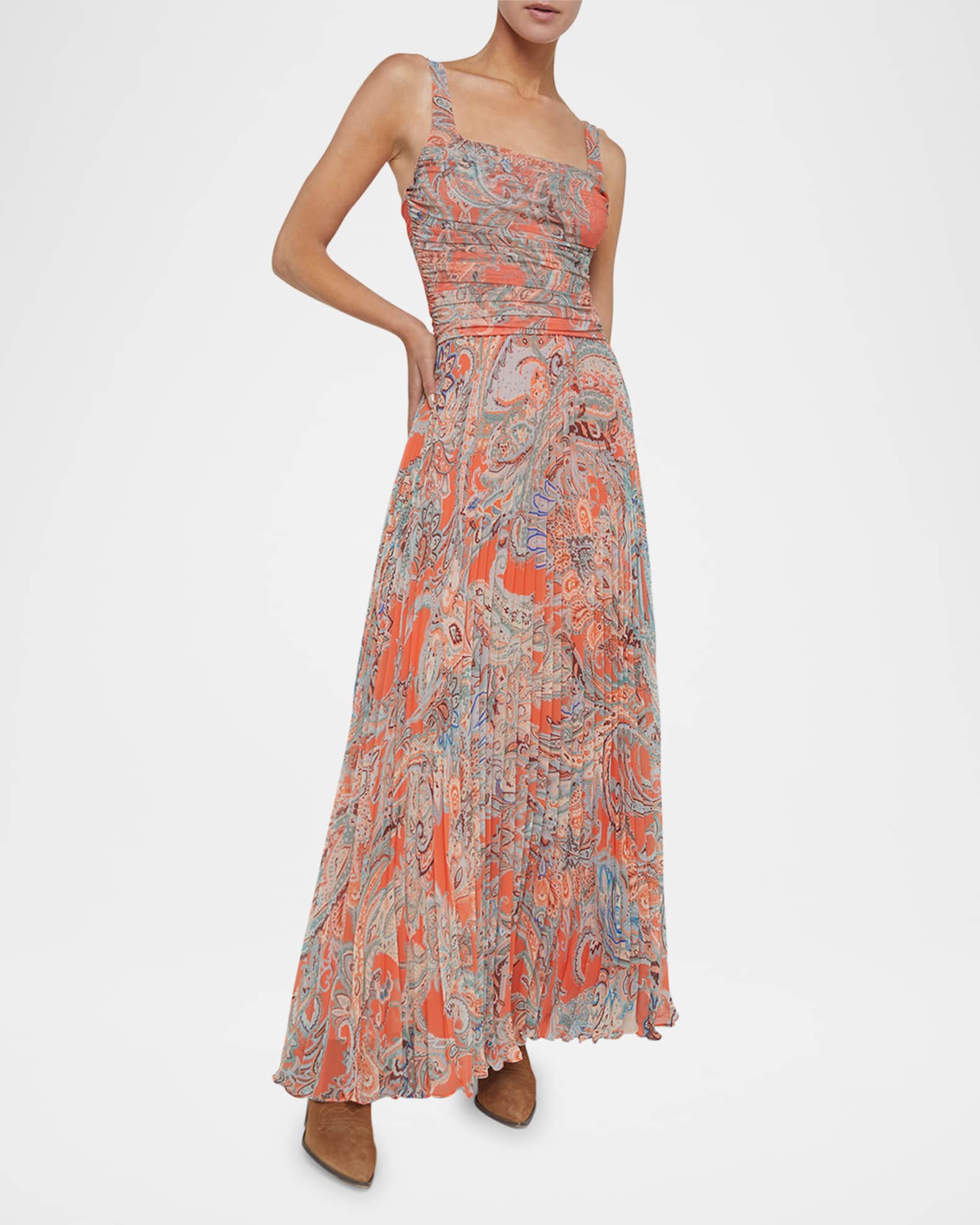 Rasha Shirred Paisley Tank Top 1