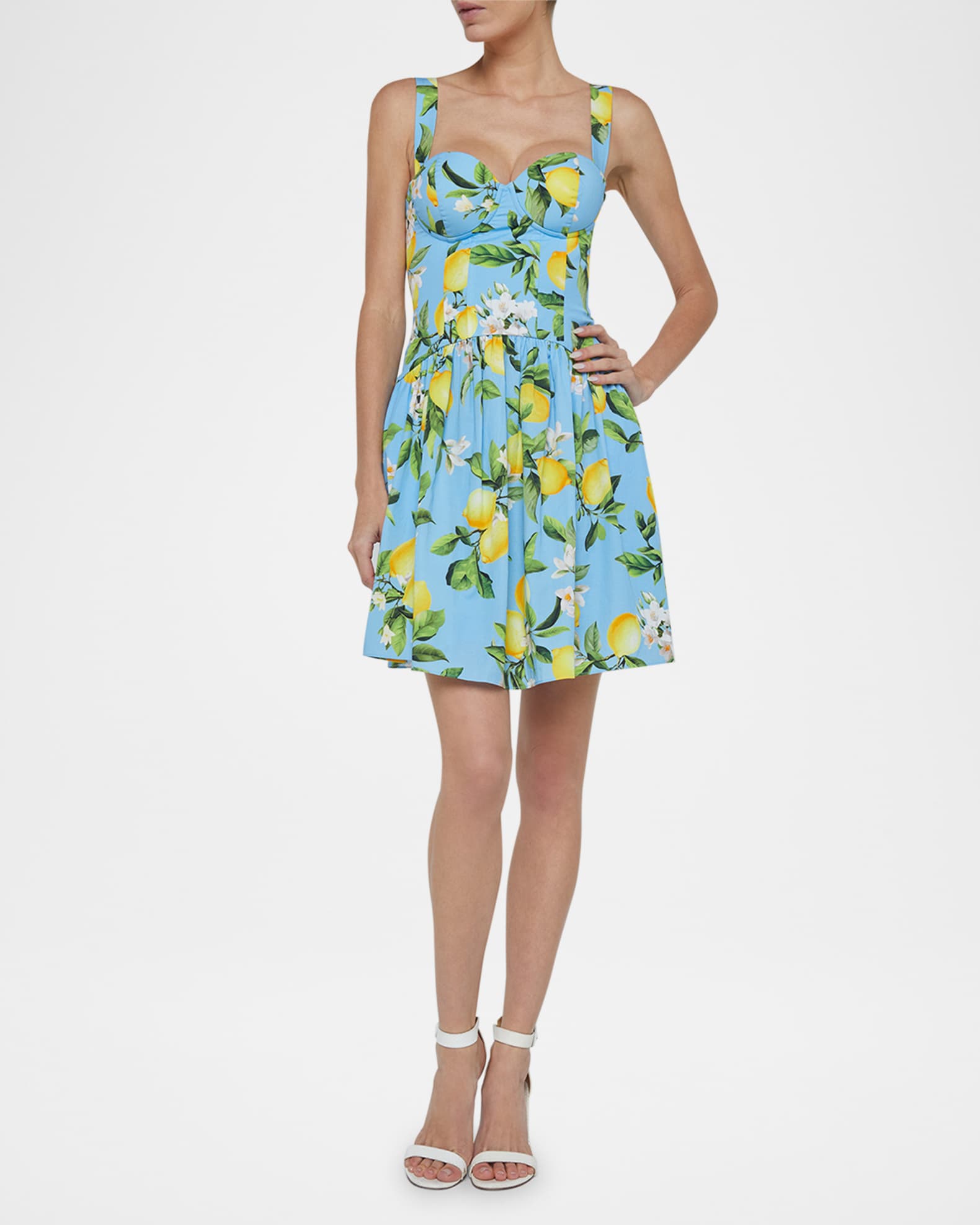 Floral Lemon Jai Drop-Waist Mini Dress 1