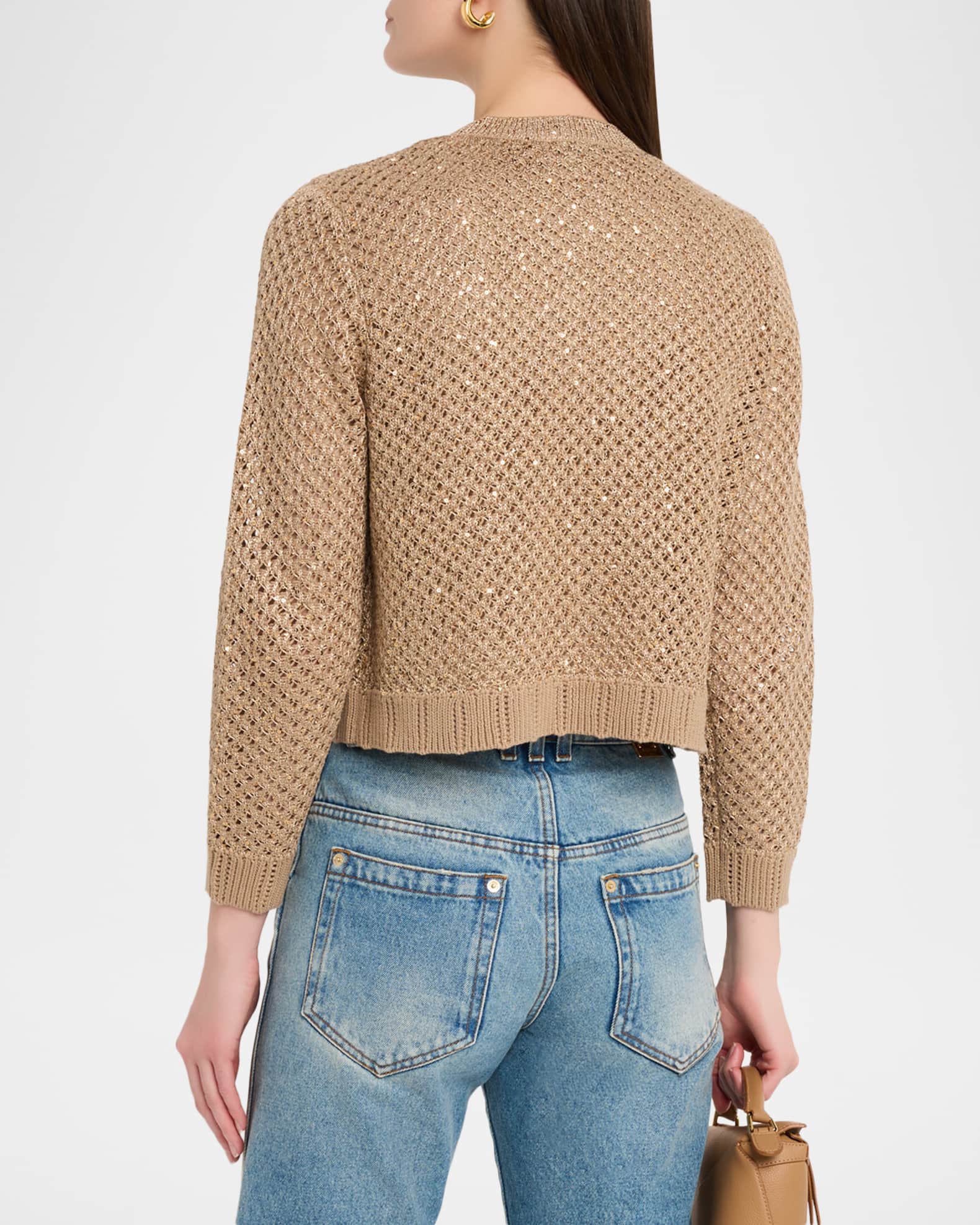 Blanca Sequined Knit Cardigan | Neiman Marcus
