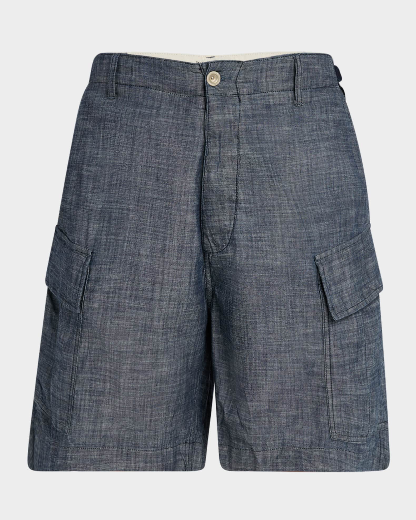 Men's Chambray Cargo Shorts 0