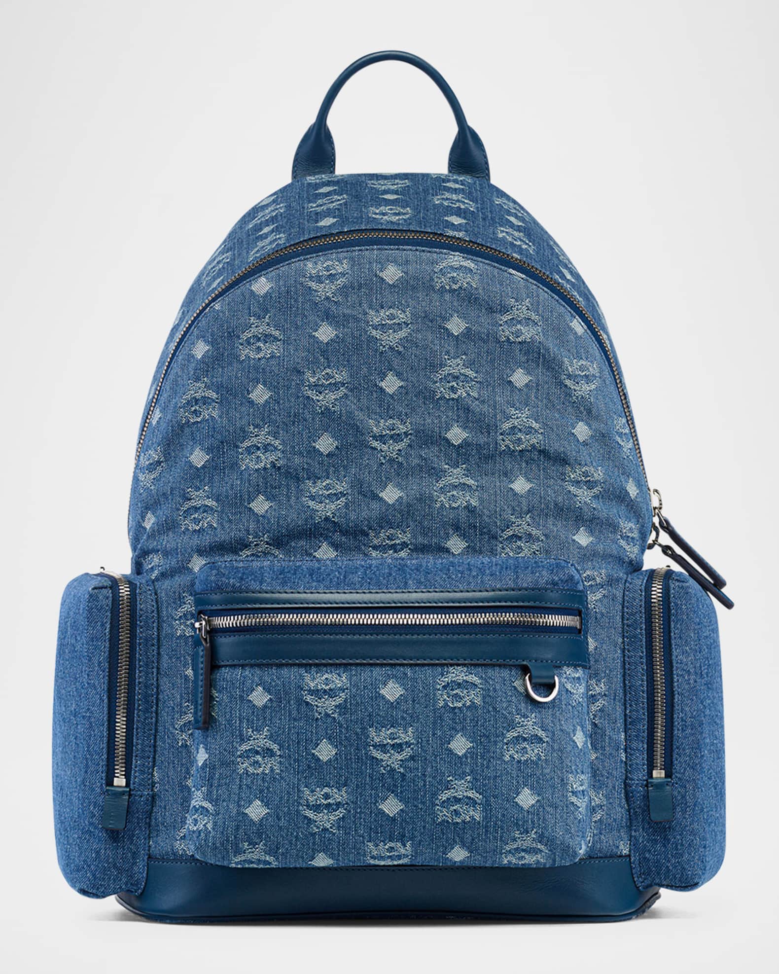 Men's Stark Medium Denim Monogram Backpack 0