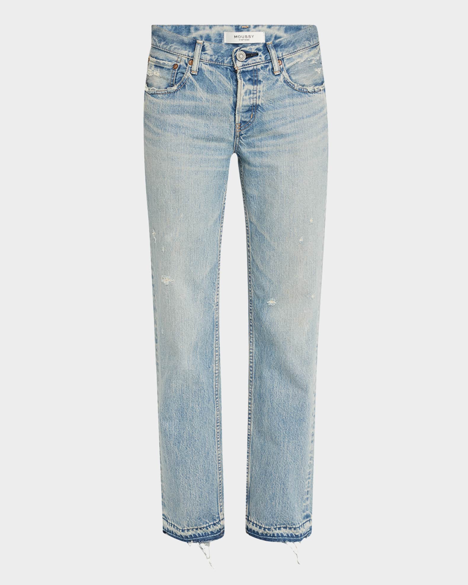 Arverne Straight Low-Rise Jeans 0