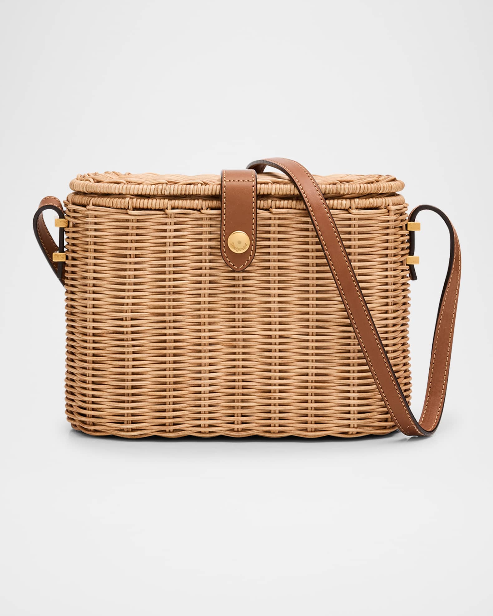 Vanity Crossbody Bag in Wicker and Leather 0