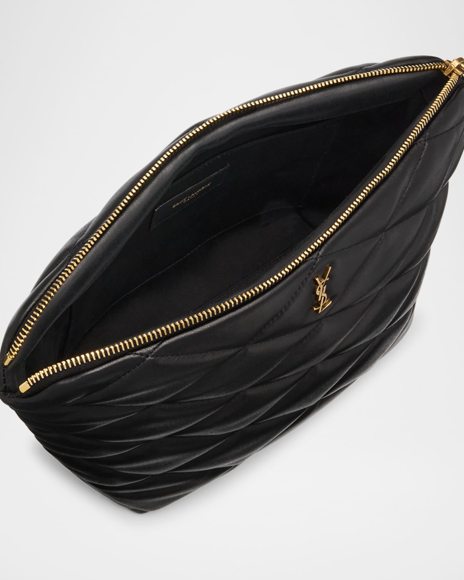 Saint Laurent Sade Large YSL Cosmetic Pouch Bag in Quilted