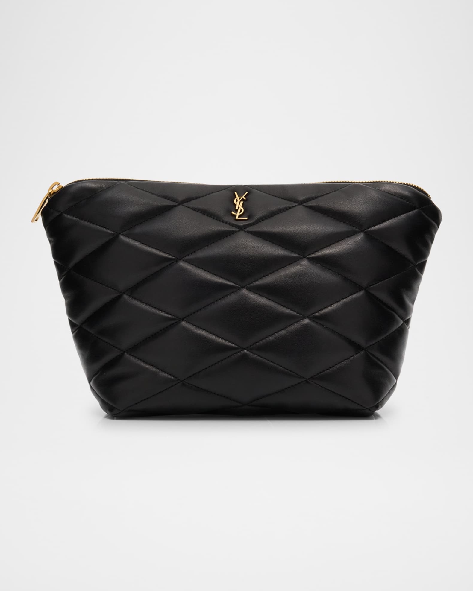 Sade Large YSL Cosmetic Pouch Bag in Quilted Leather  0