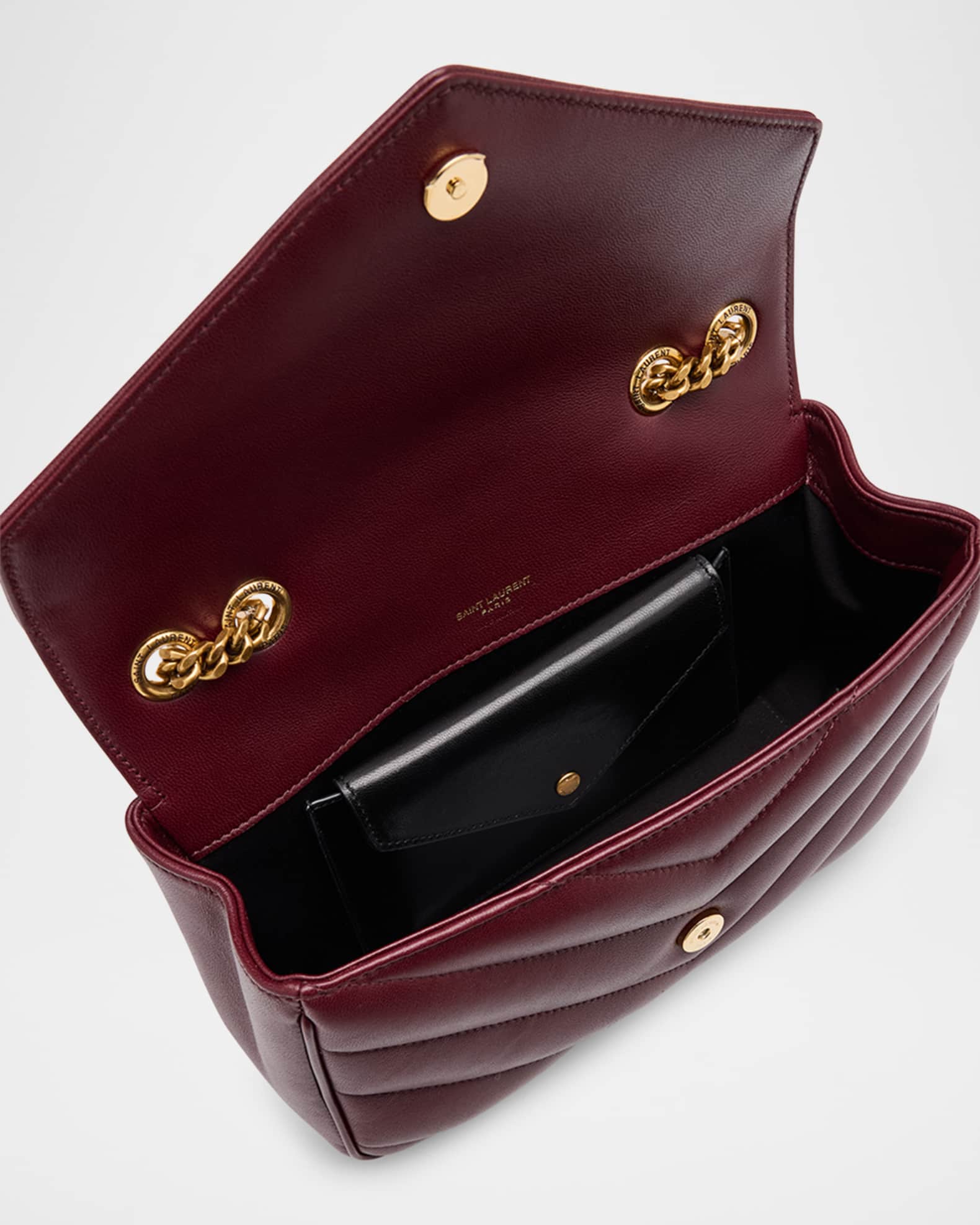 ショルダーバッグ・ポシェット SAINT LAURENT MINI LOULOU BAG IN BORDEAUX LEATHER LOULOU MINI in lambskin | Saint Laurent | YSL US