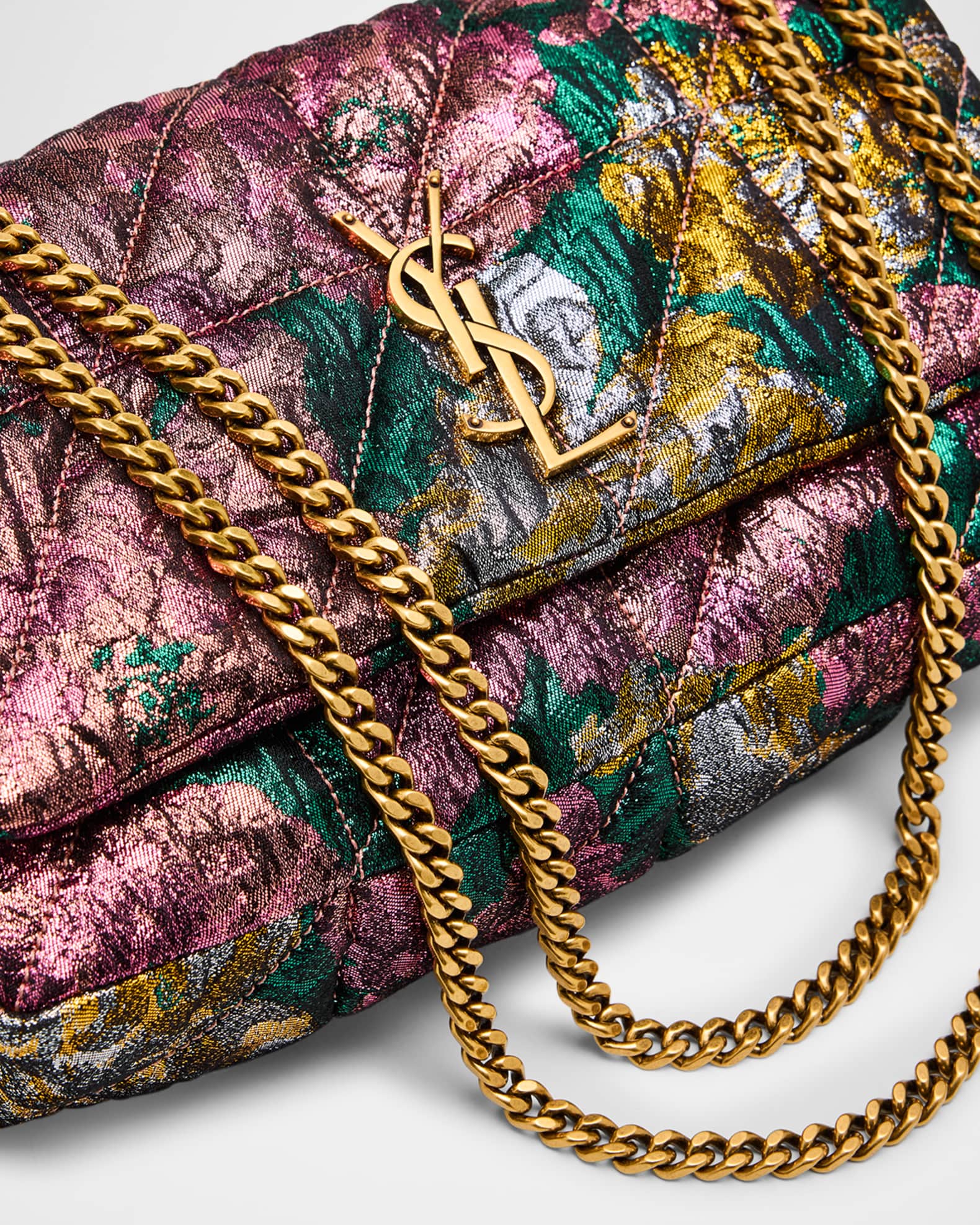 Saint Laurent Jamie Medium YSL Chain Shoulder Bag in Brocade