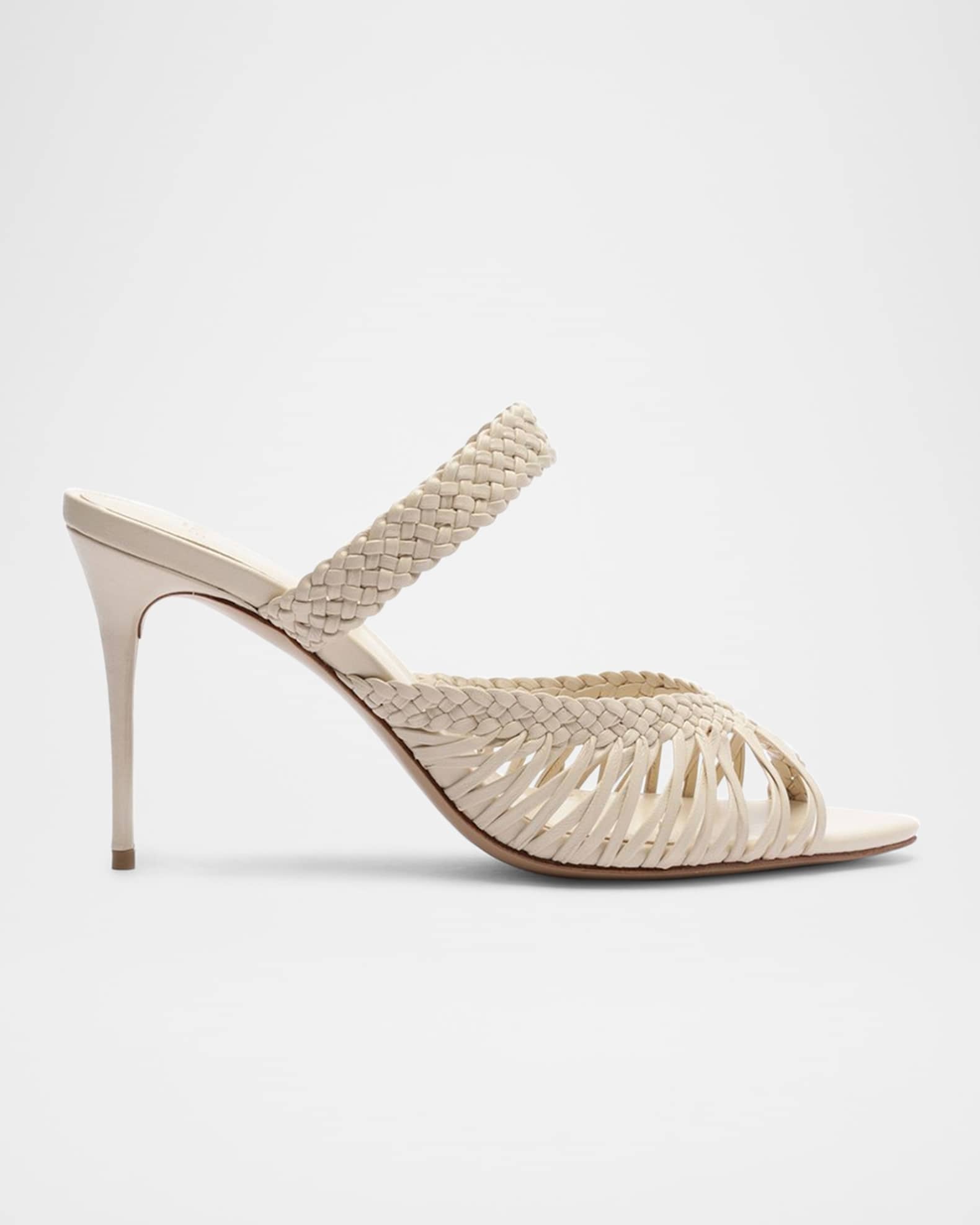 Agatha 85 Braided Leather Stiletto Sandals 0