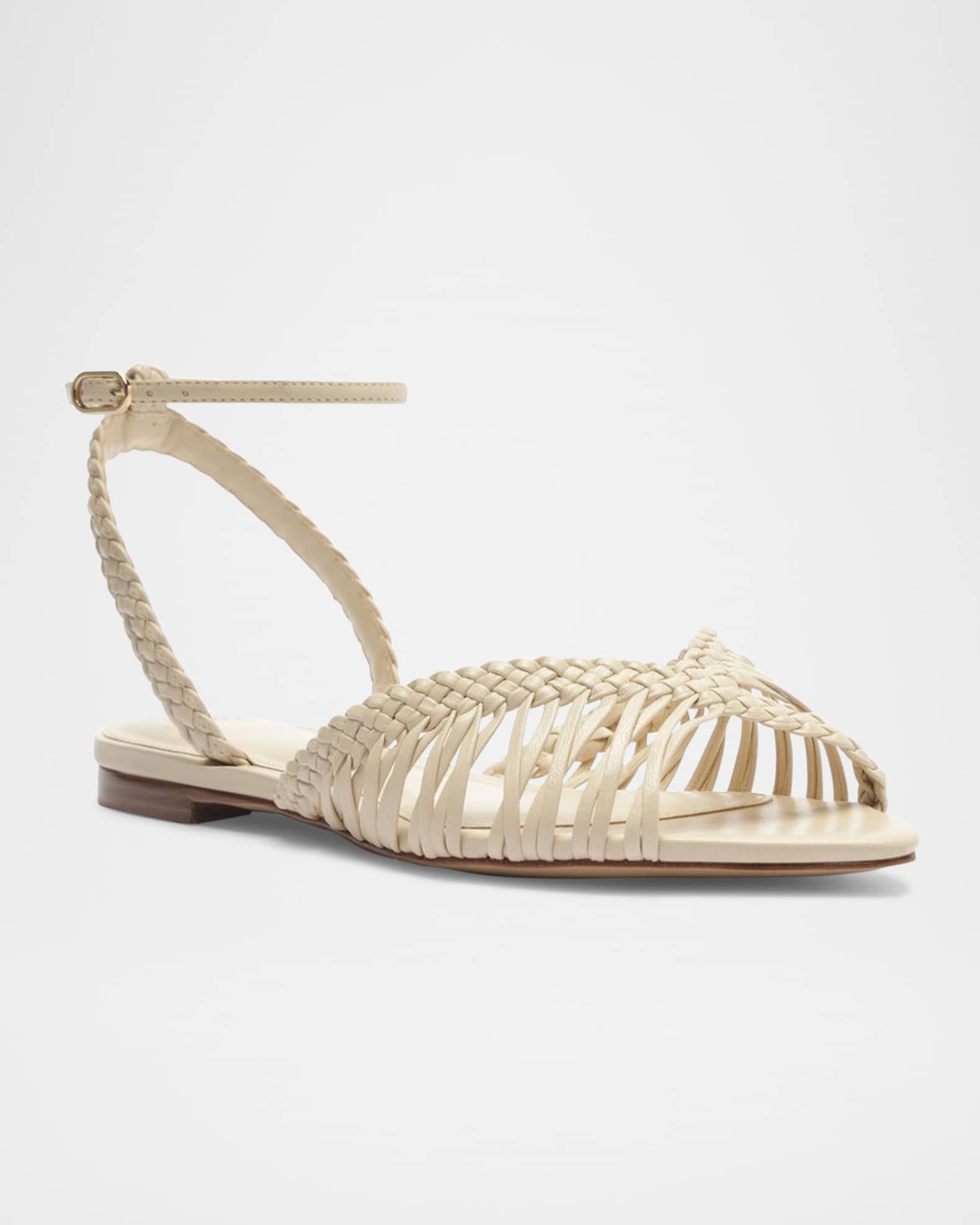 Agatha Braided Leather Flat Sandals  1