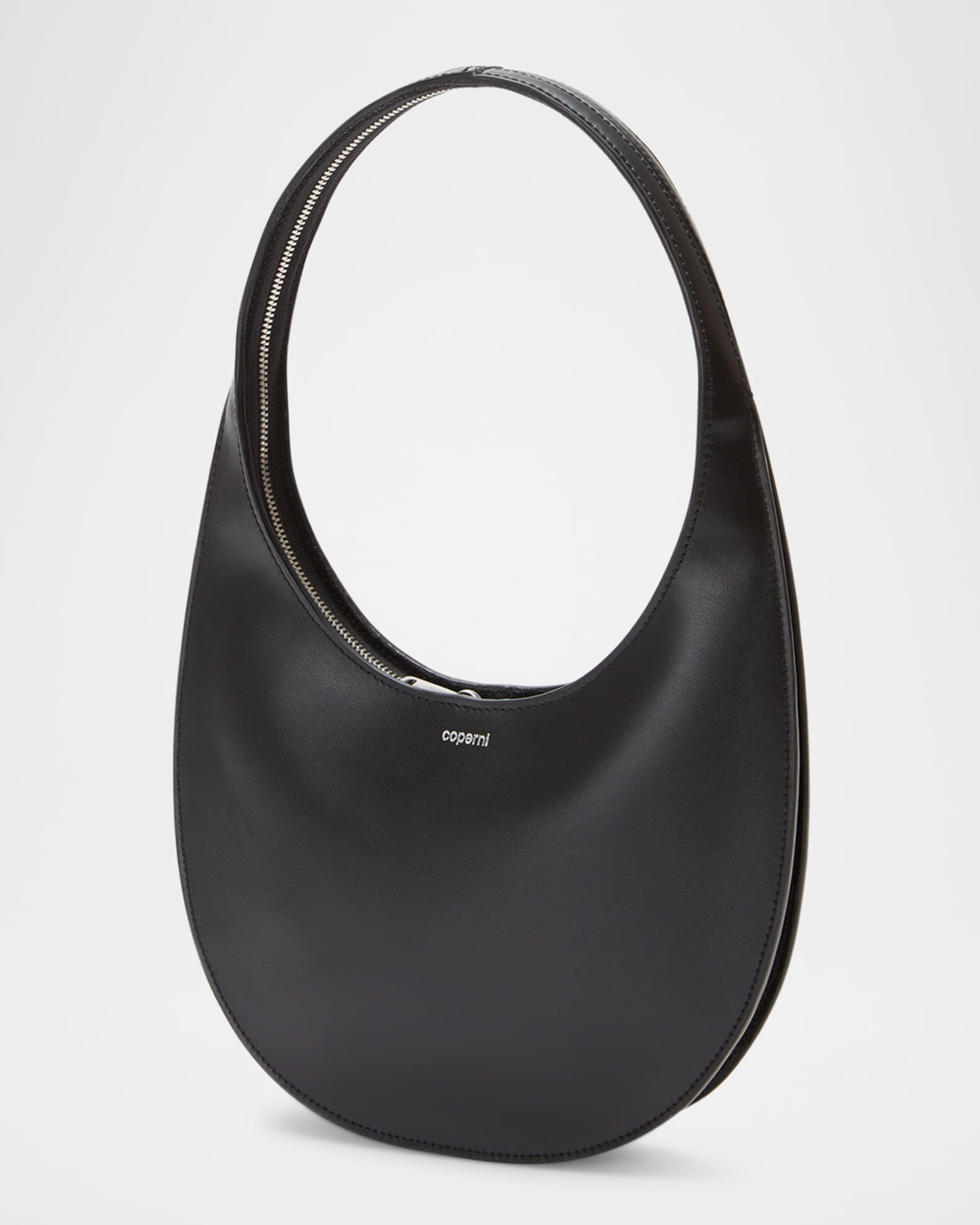 Swipe Double-Gusset Leather Shoulder Bag 0