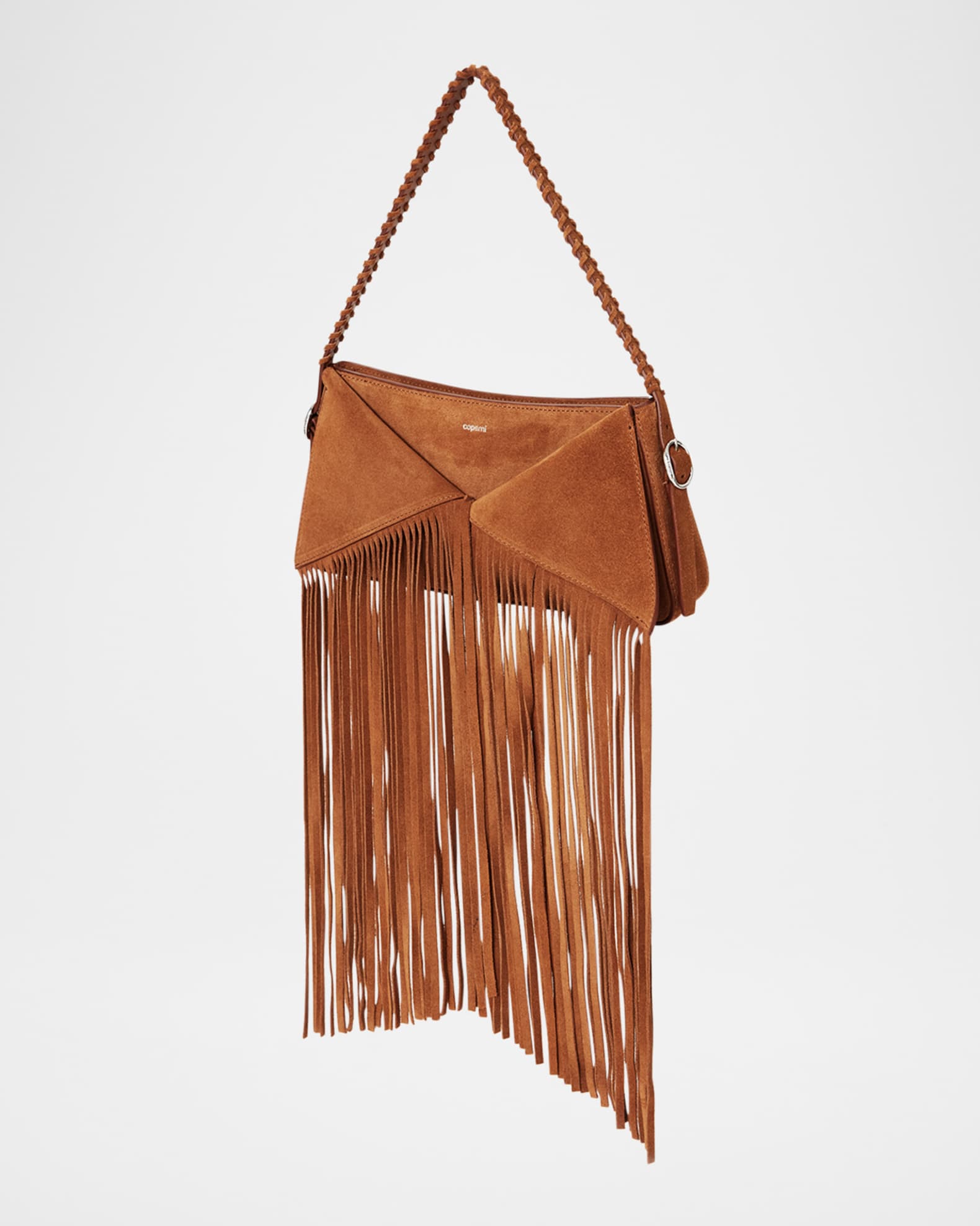 Coperni Belt Fringe Suede Shoulder Bag | Neiman Marcus