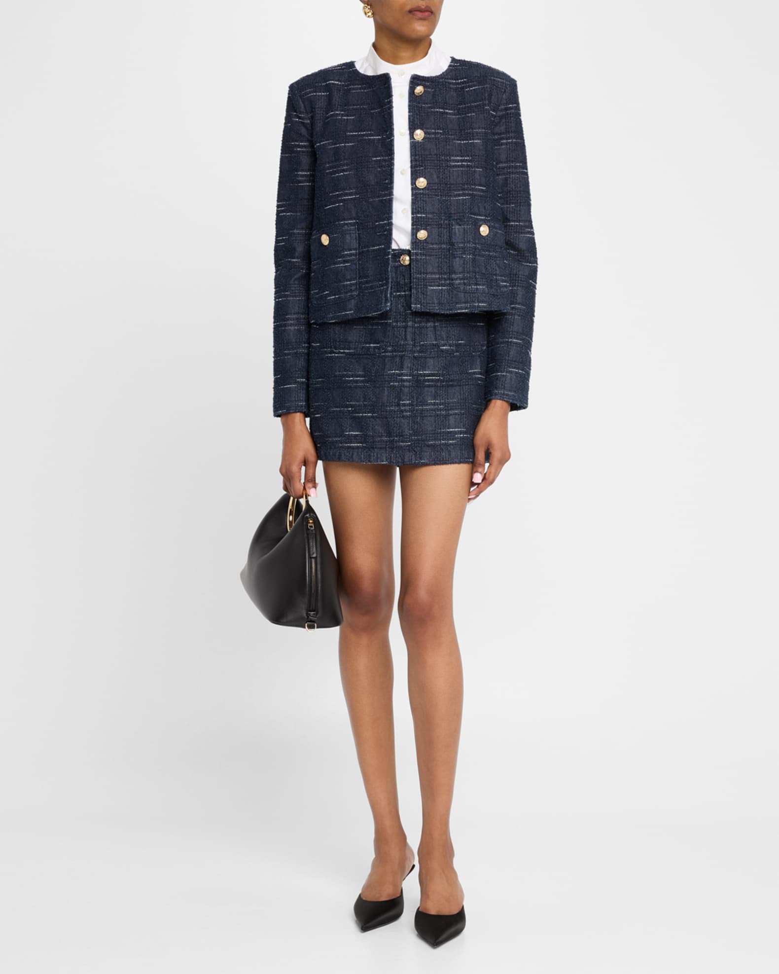 Denim Jacquard Mini Skirt 1