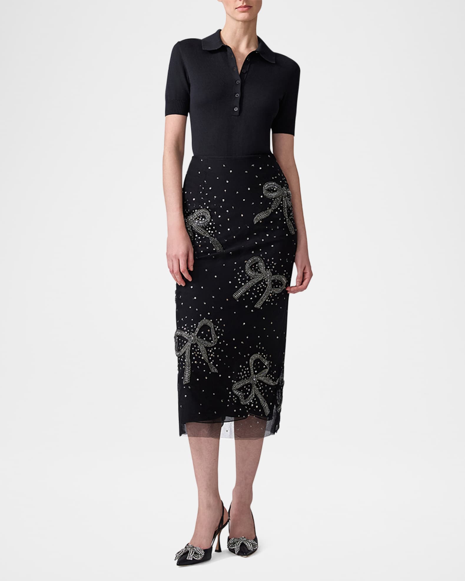Short-Sleeve Silk-Blend Polo Shirt 1