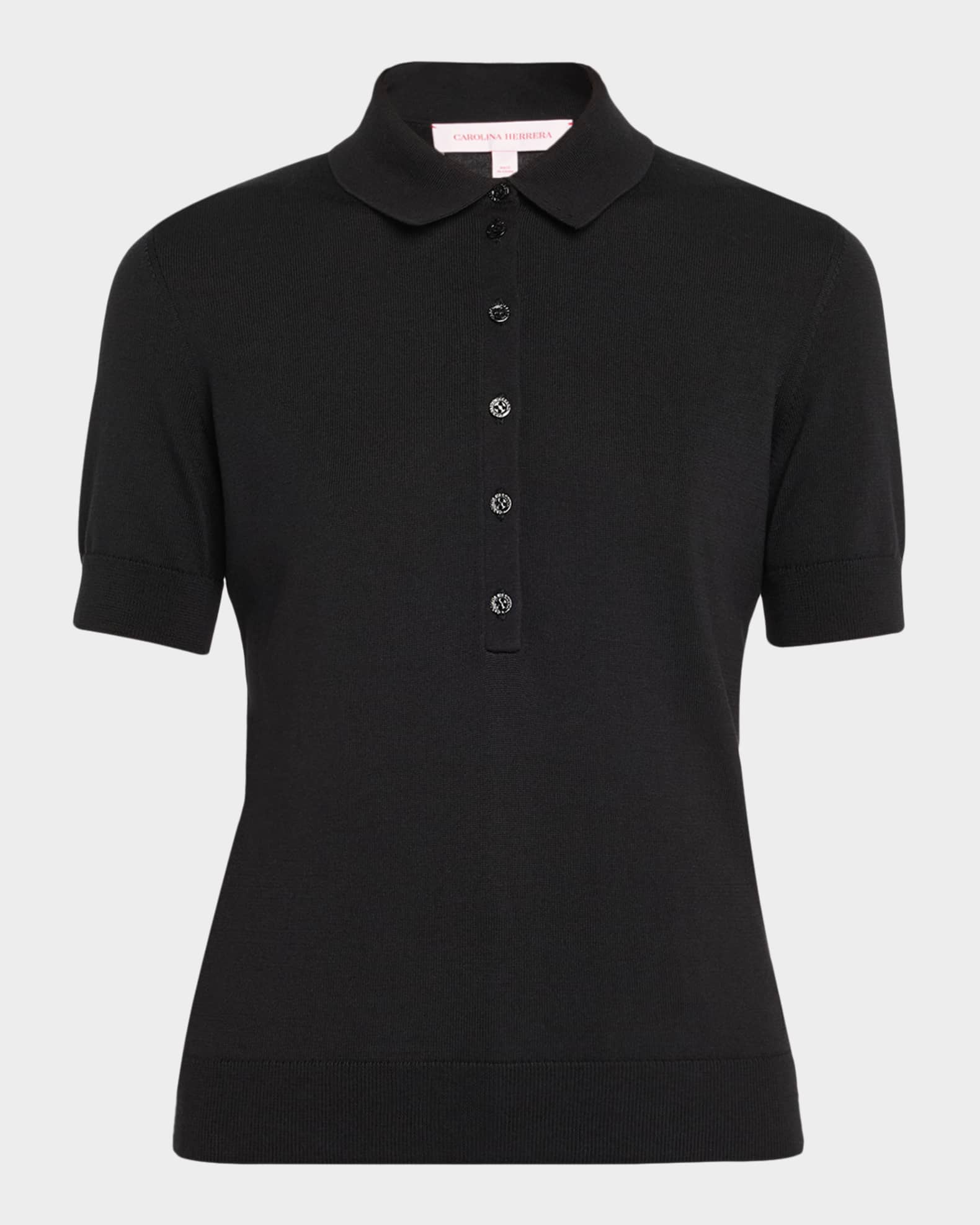Short-Sleeve Silk-Blend Polo Shirt 0