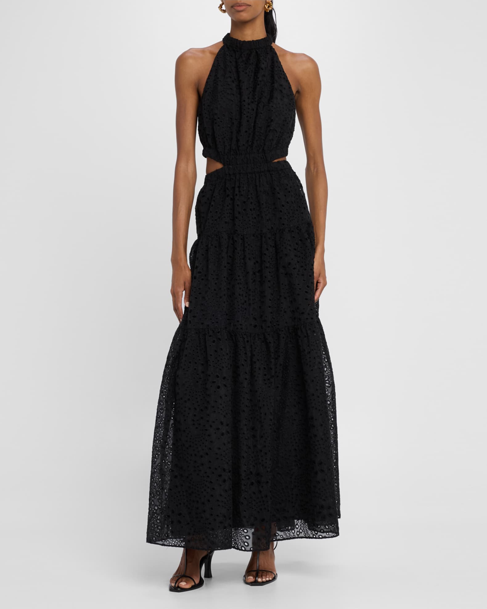 Ramy Brook Claudia Embroidered Cutout Maxi Dress