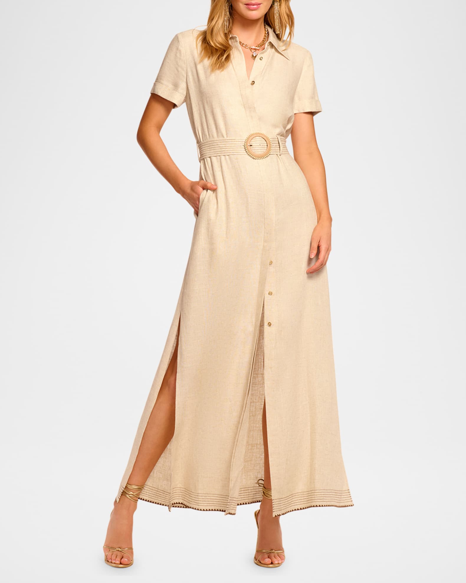 Melina Belted Maxi Shirtdress 1