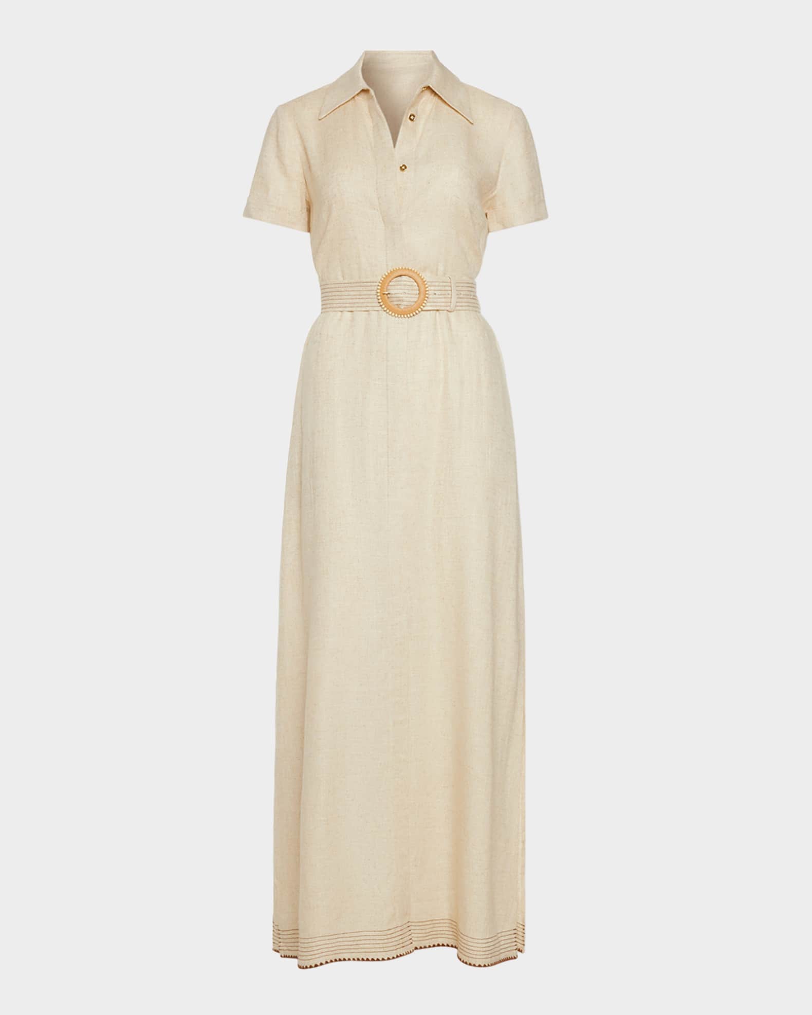 Melina Belted Maxi Shirtdress 0