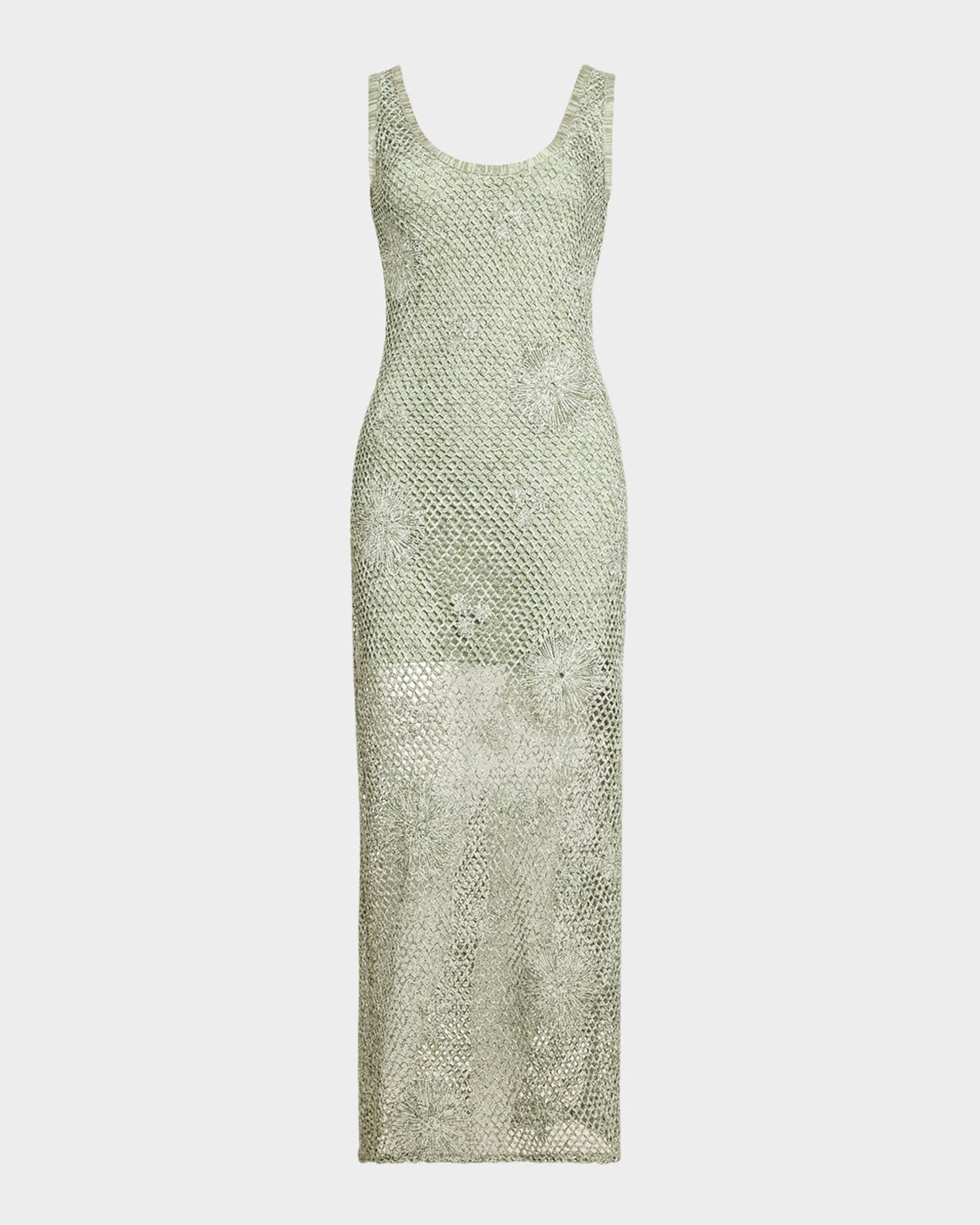 Liliana Embroidered Crochet Midi Dress 0