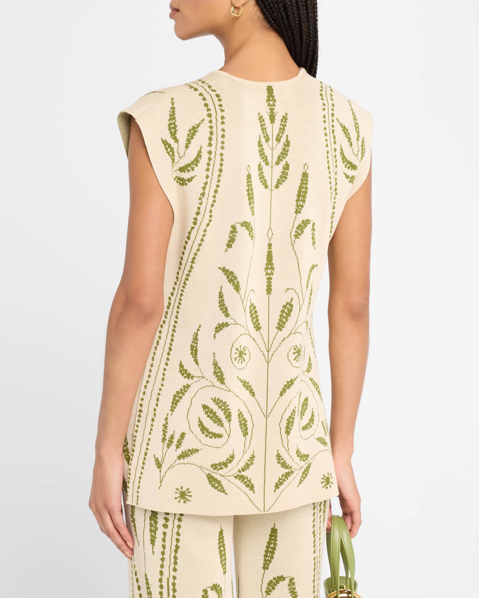 Isolt Botanical Jacquard Knit Vest 1