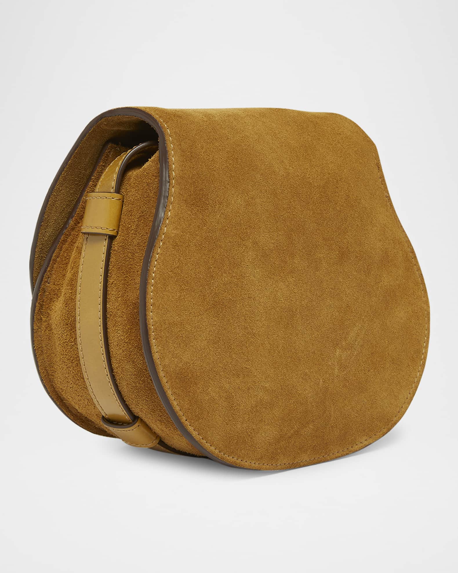 Chloe Marcie Flap Saddle Crossbody Bag in Suede | Neiman Marcus