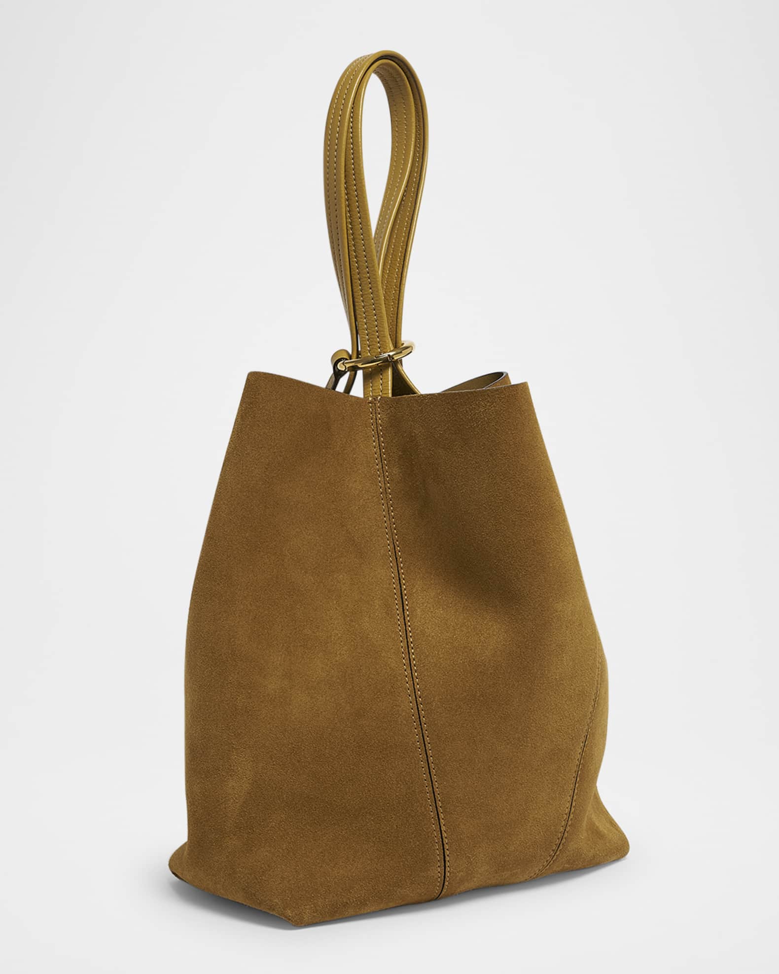 【Chloe】MEDIUM TOTE SPIN◆CH25US811P20 Chloe Spin Medium Tote Bag in Denim and Leather | Neiman Marcus