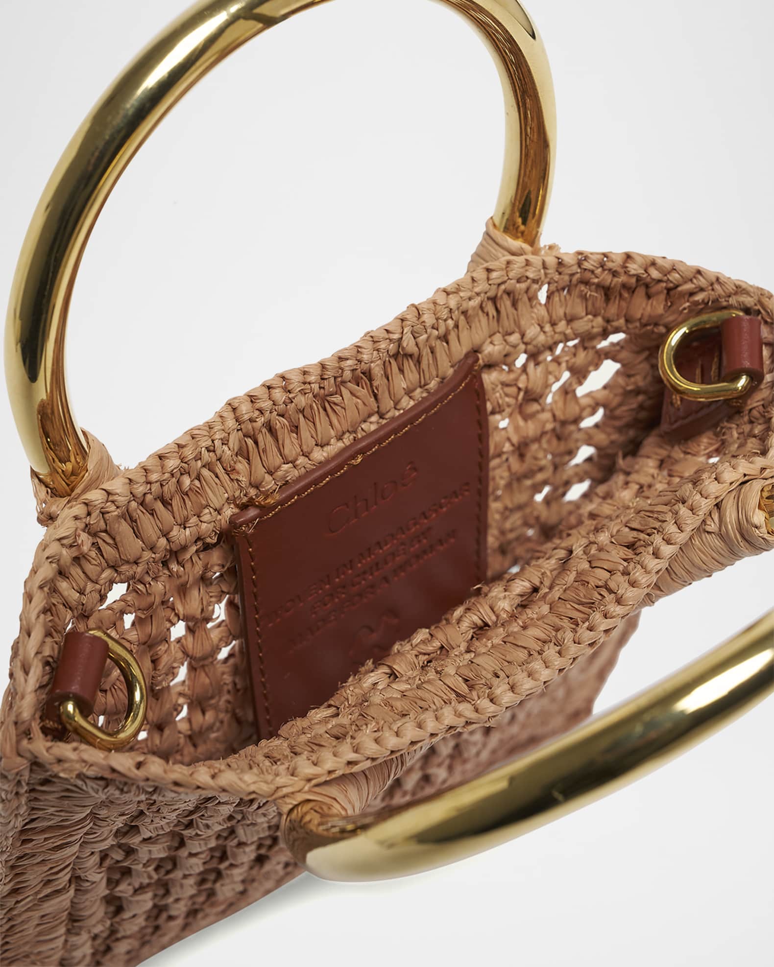 Chloe Summer Banana Tote Bag in Crochet Paper and Leather