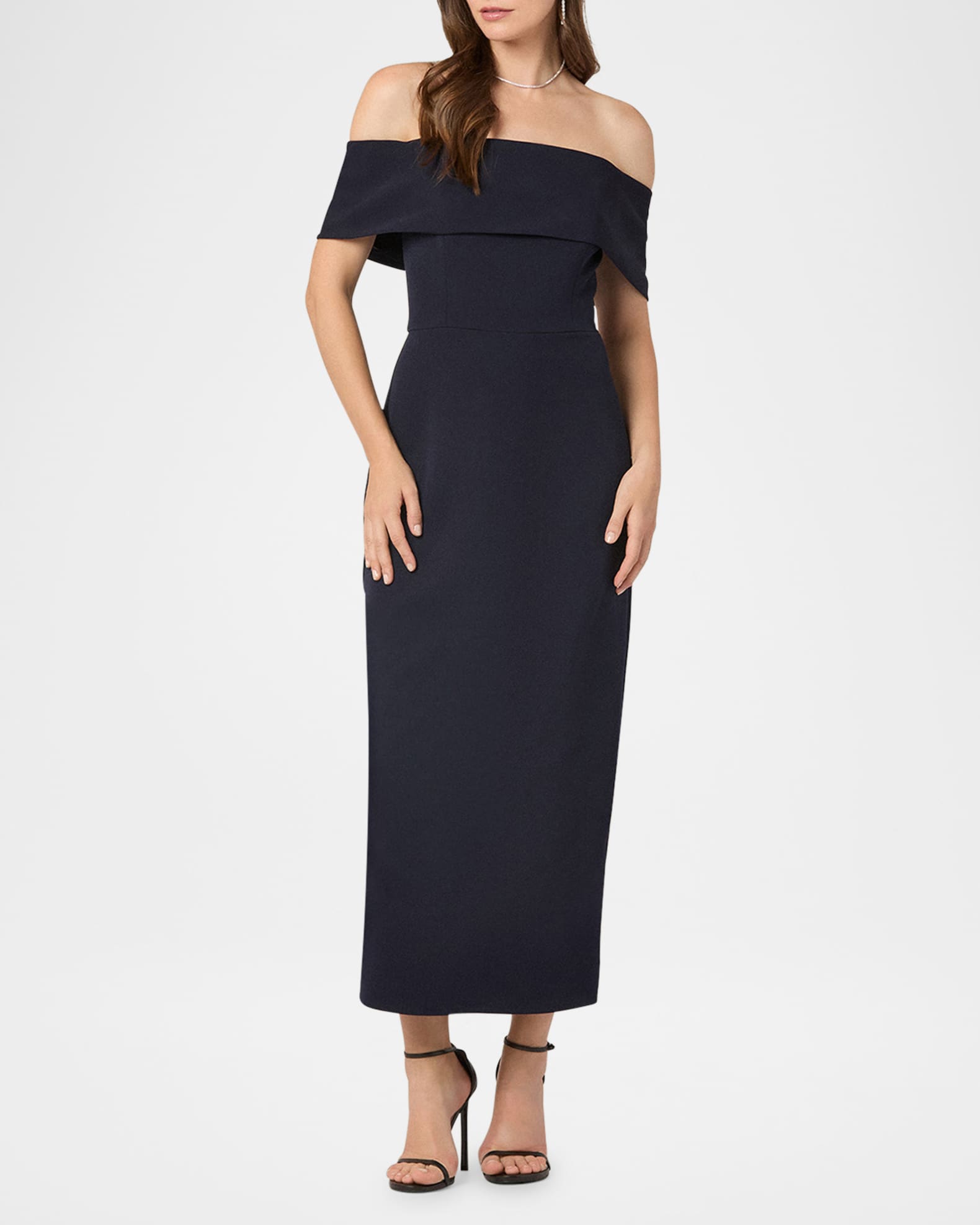 Avril Off-Shoulder Column Midi Dress 1