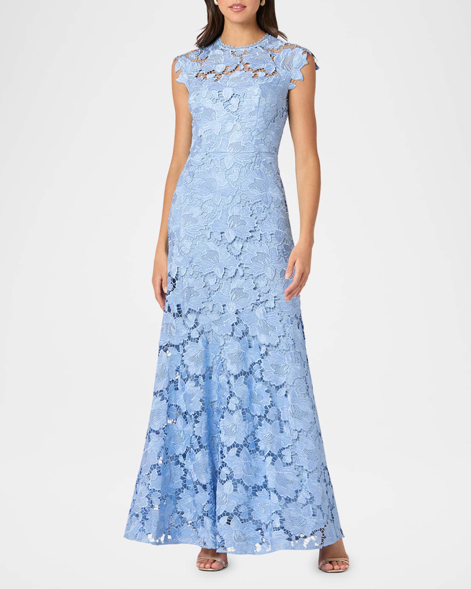 Raven Sleeveless Floral Lace Gown