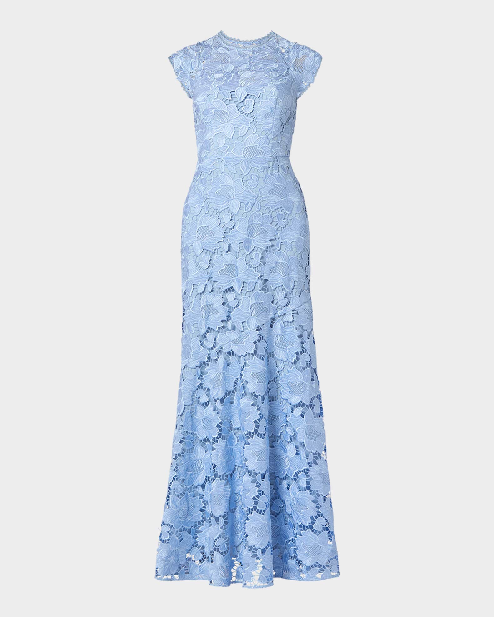 Raven Sleeveless Floral Lace Gown 0