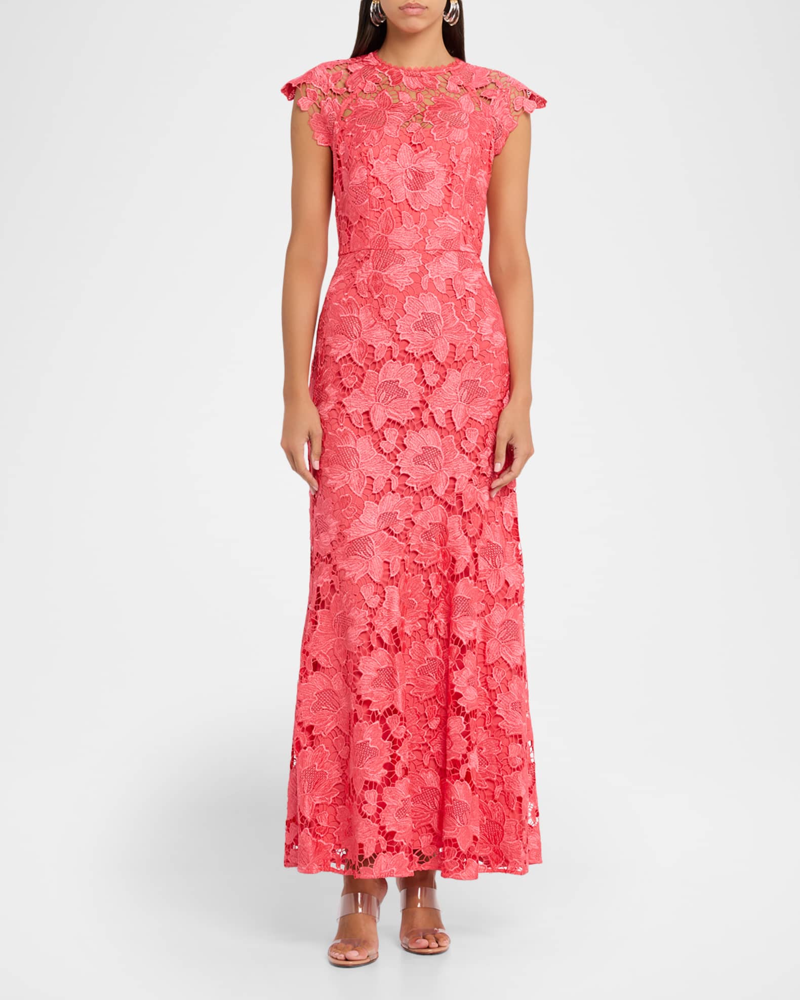 Shoshanna Raven Lace Dress - Coral - 8