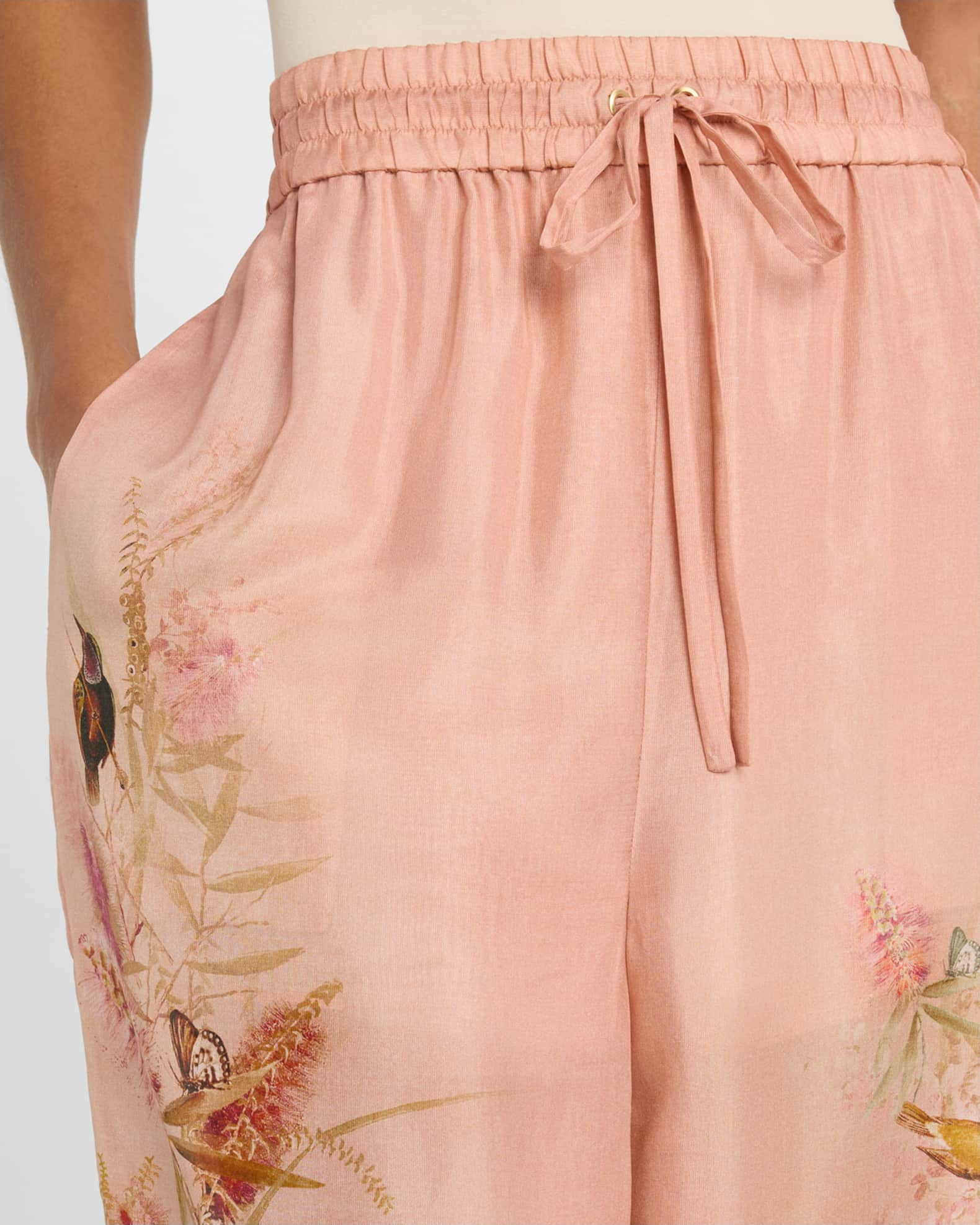 パンツ ZIMMERMANN CASCADIAN PRINTED SILK TROUSERS Zimmermann Cascadian Relaxed Silk Pants | Neiman Marcus