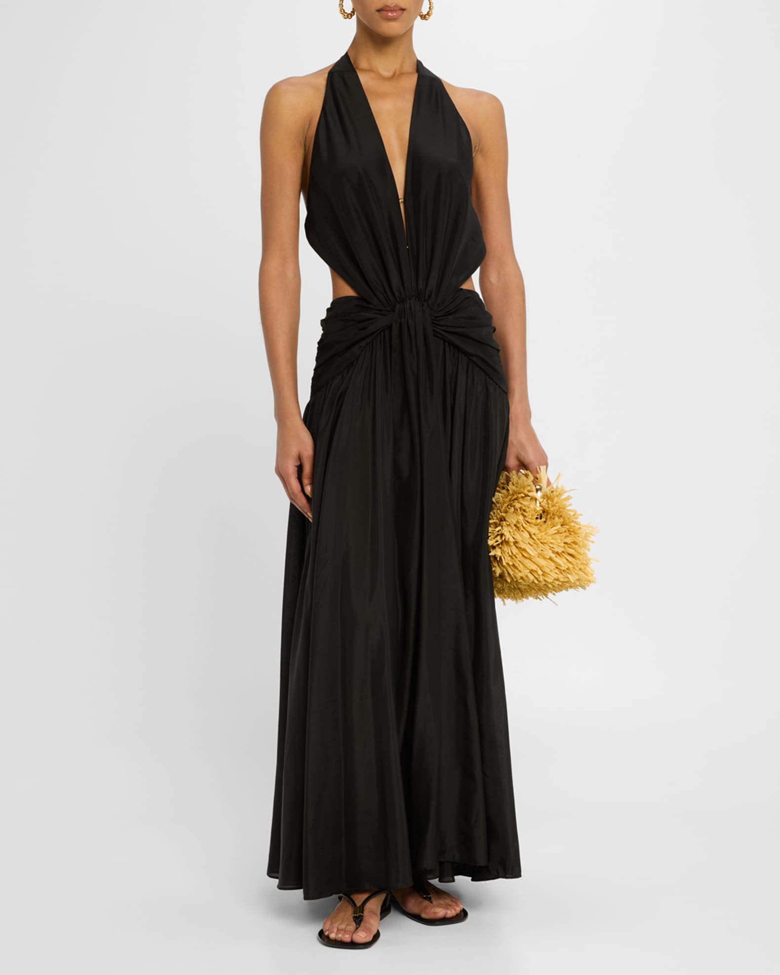 Rhiannon Plunge Halter Maxi Dress 1
