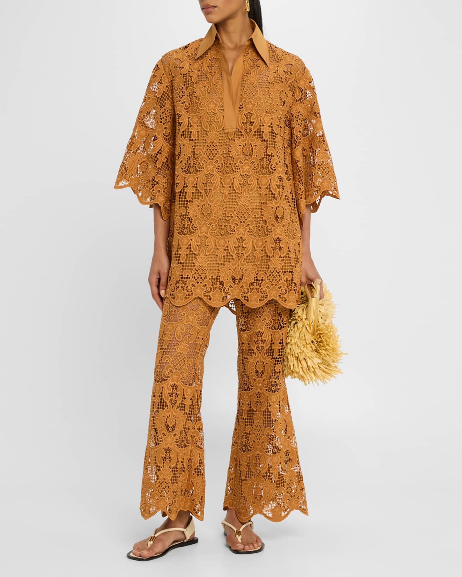 ZIMMERMANN Illustration Lace Flare Pant レース フレア パンツ Zimmermann ILLUSTRATION LACE FLARE PANT | REVERSIBLE