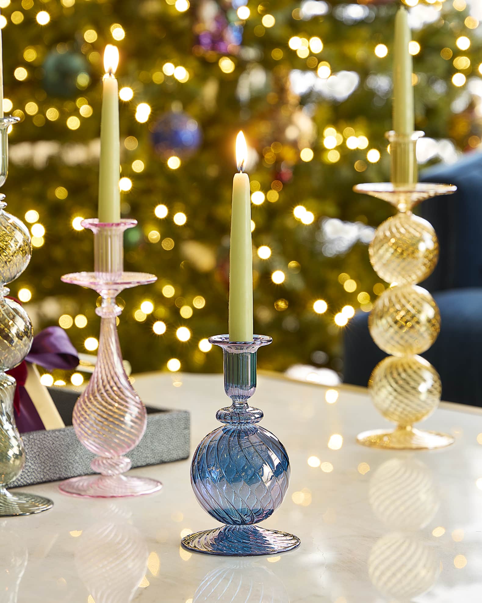 6.8" Blue Candle Holder 0