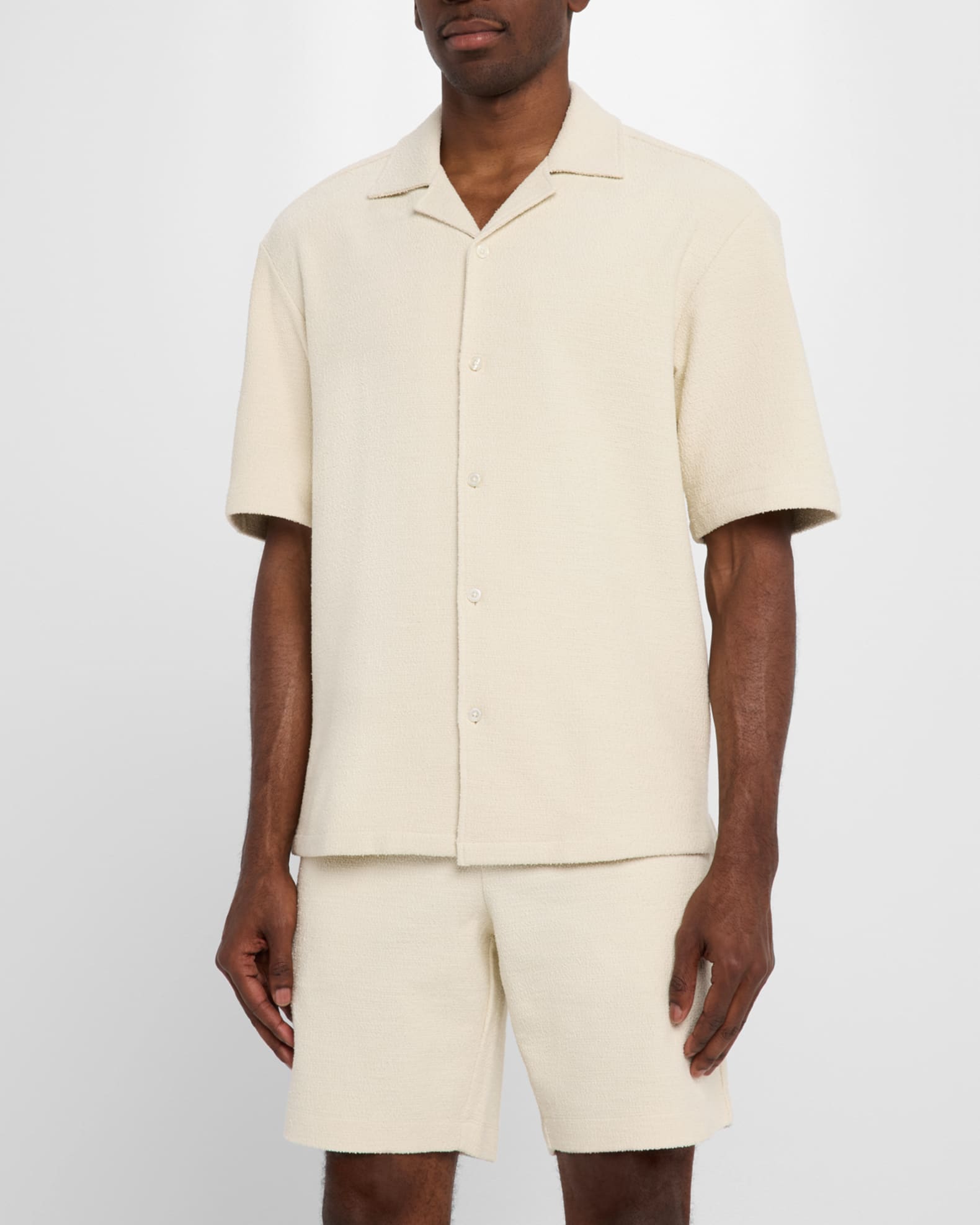 Men's Lars Textured Organic Cotton Camp Shirt