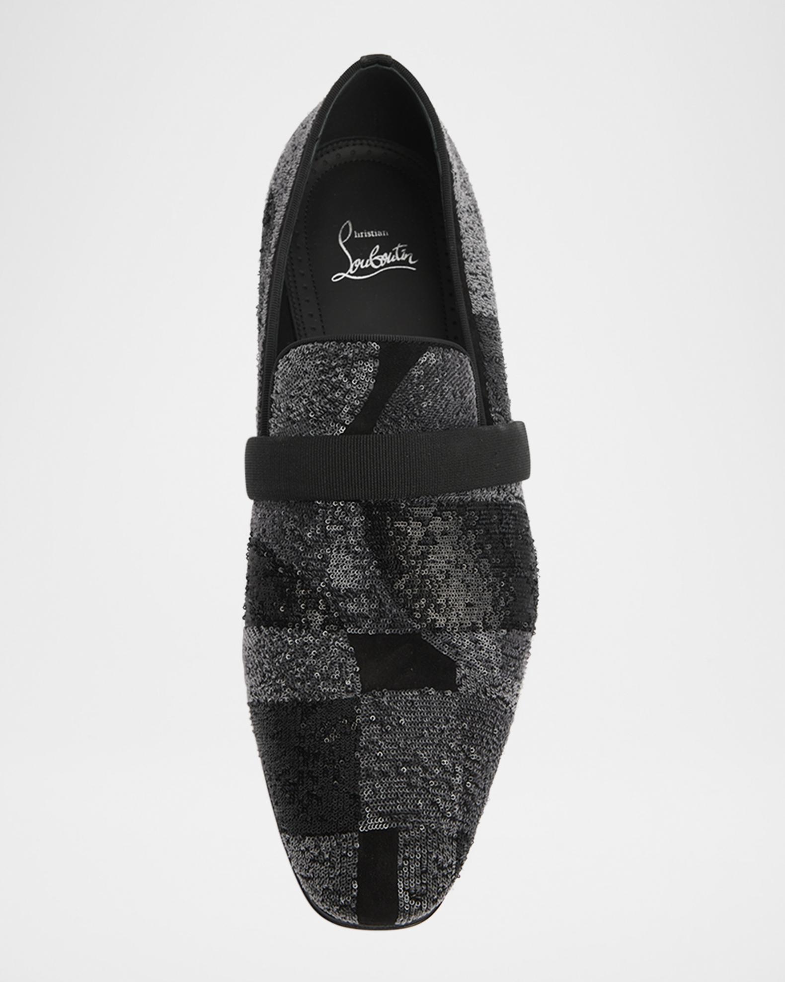 Christian Louboutin Men's Dandydecotracks Sequin Red-Sole Loafers