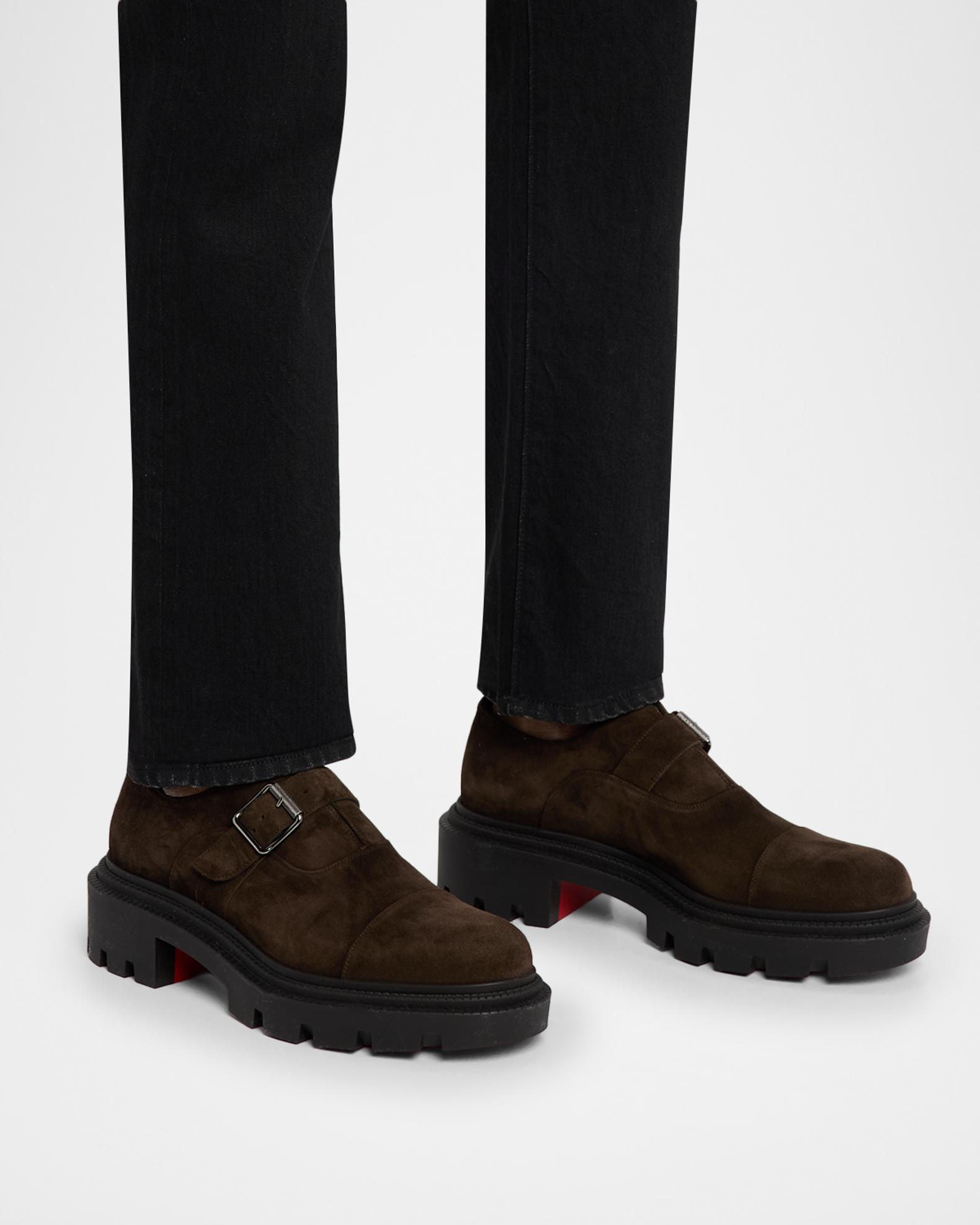 Christian Louboutin Men\'s Charcoal Suede Oxfords Christian Louboutin - Greggo suede Oxford shoes Christian  main image 3