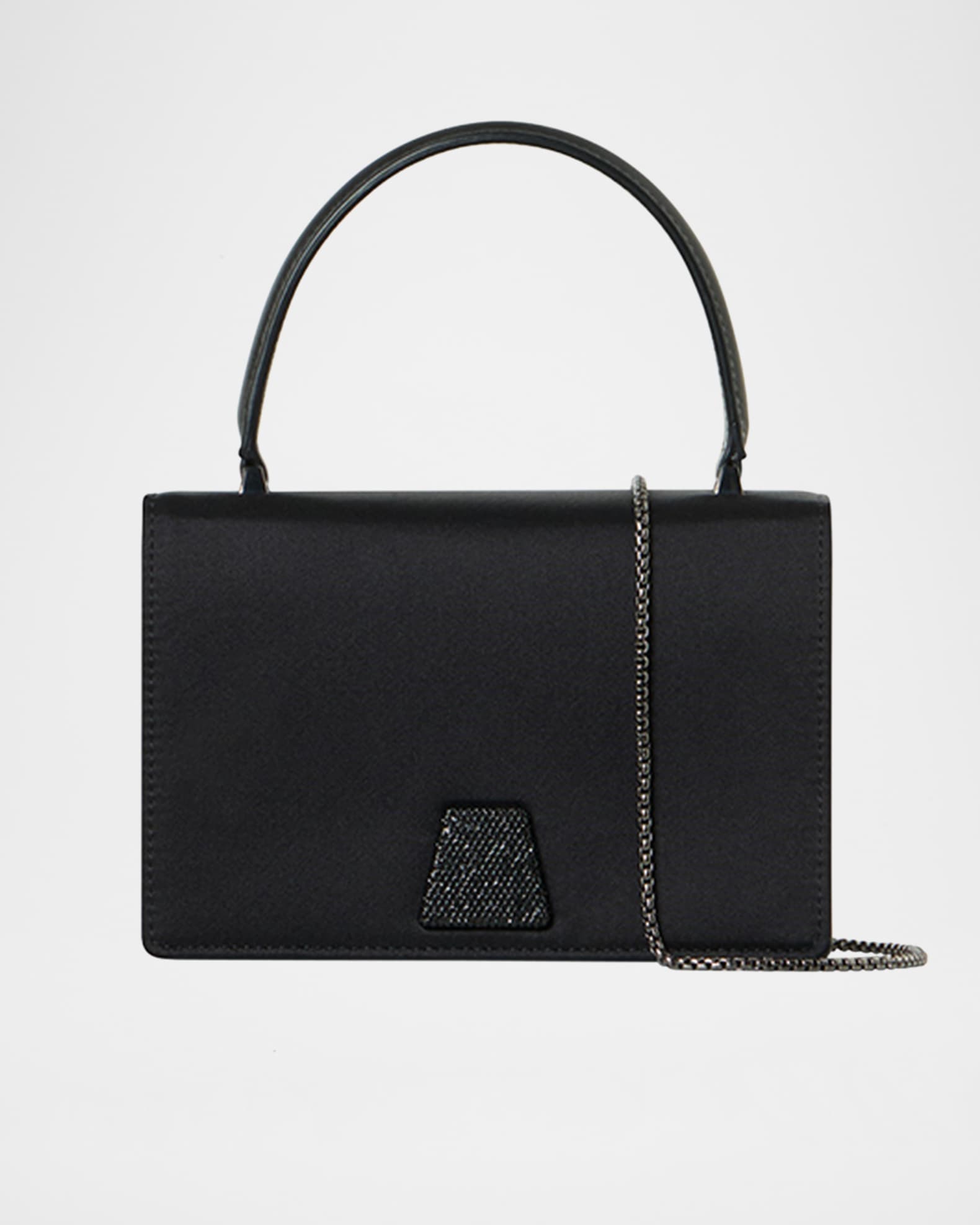 Alice Crystal Trapezoid Satin Micro Top-Handle Bag 0