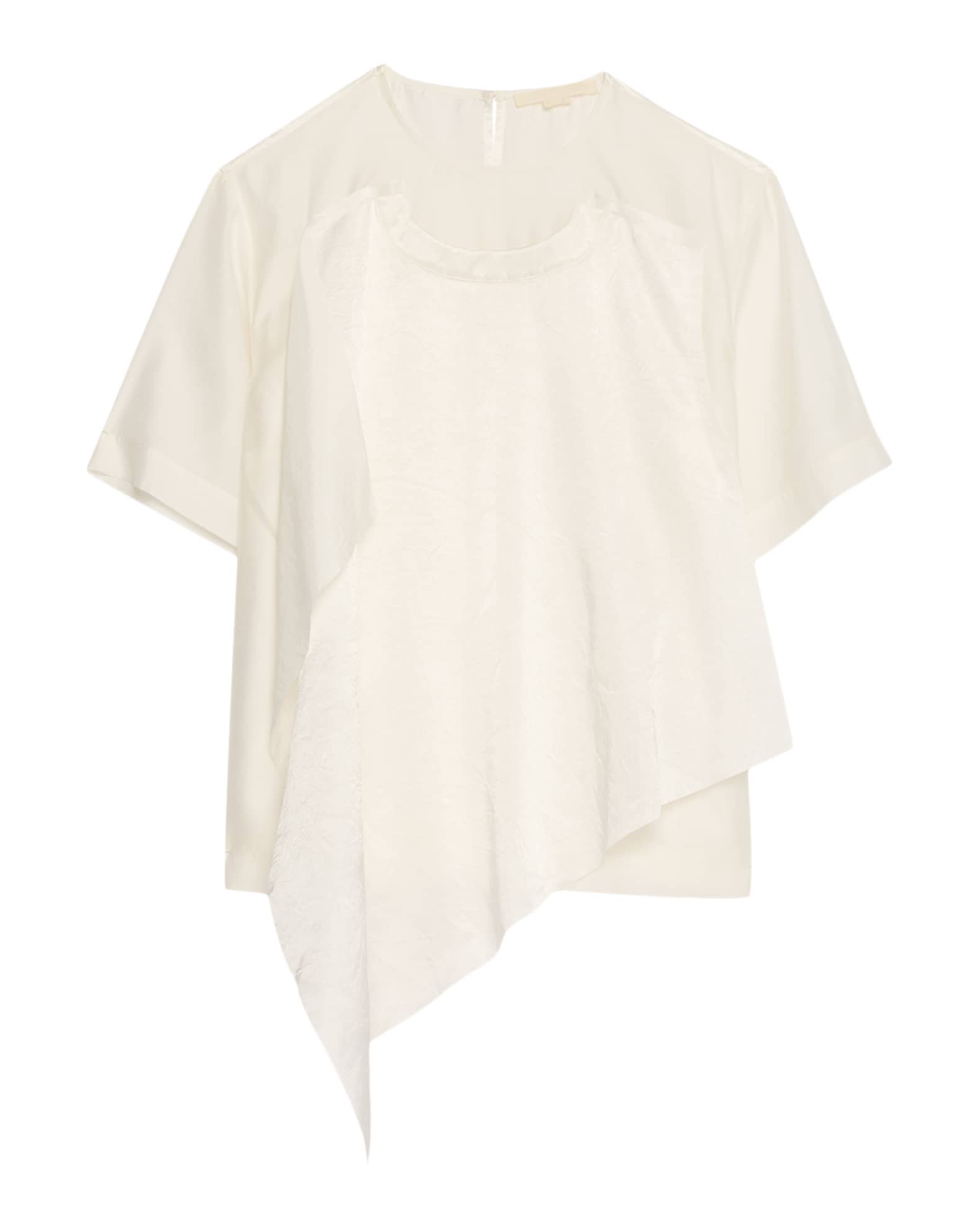 Shantung And Crinkled Satin T-Shirt 0