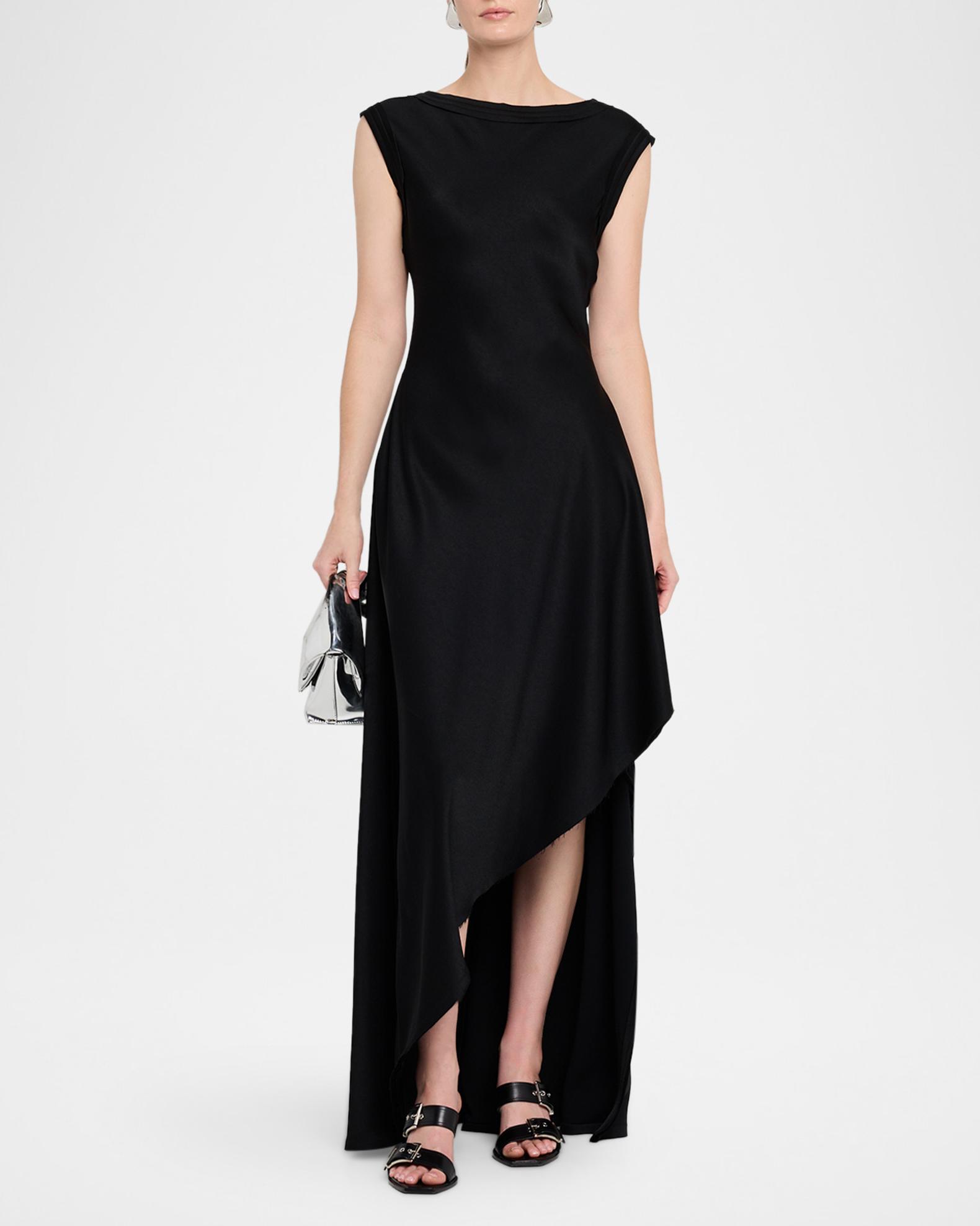 Jason Wu Women's Asymmetric Crepe Back Satin Gown - Black