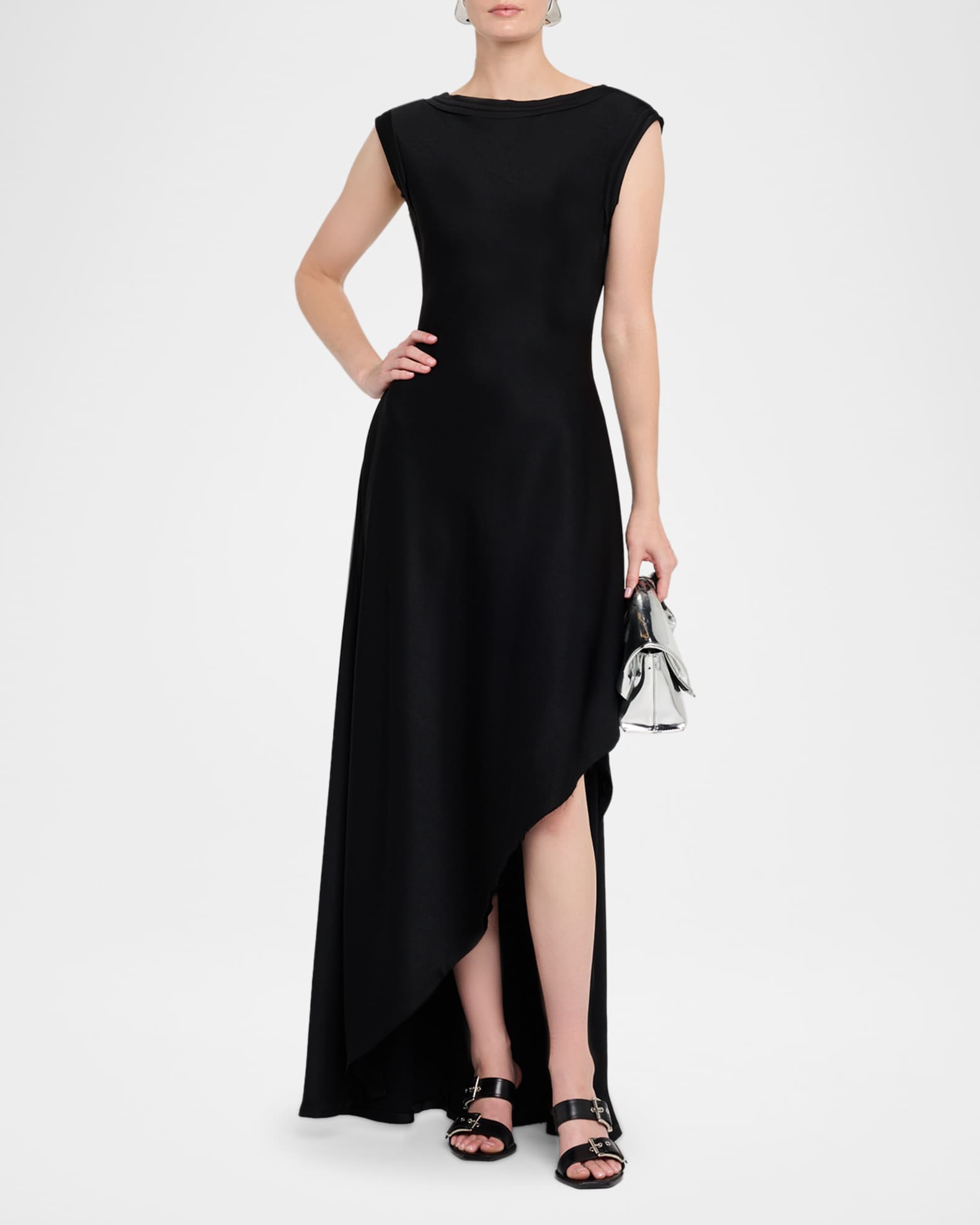 Jason Wu Collection Crepe Back Satin Asymmetric Gown | Neiman Marcus
