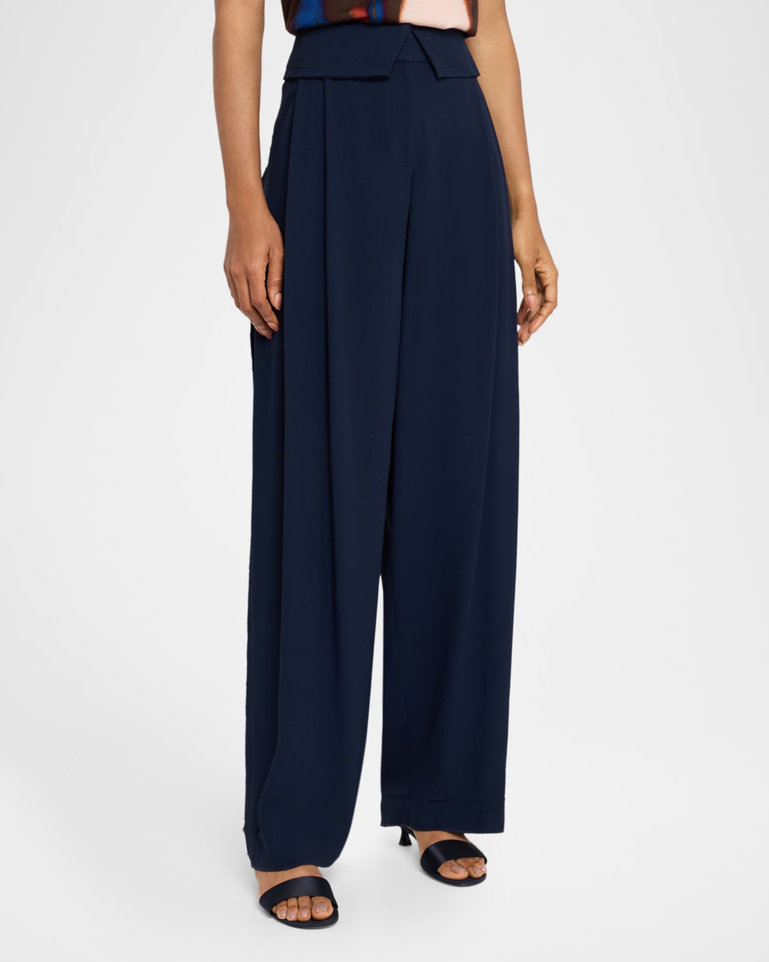 Jason Wu Collection Foldover-Waist Pleated Wide-Leg Pants | Neiman  display picture 1