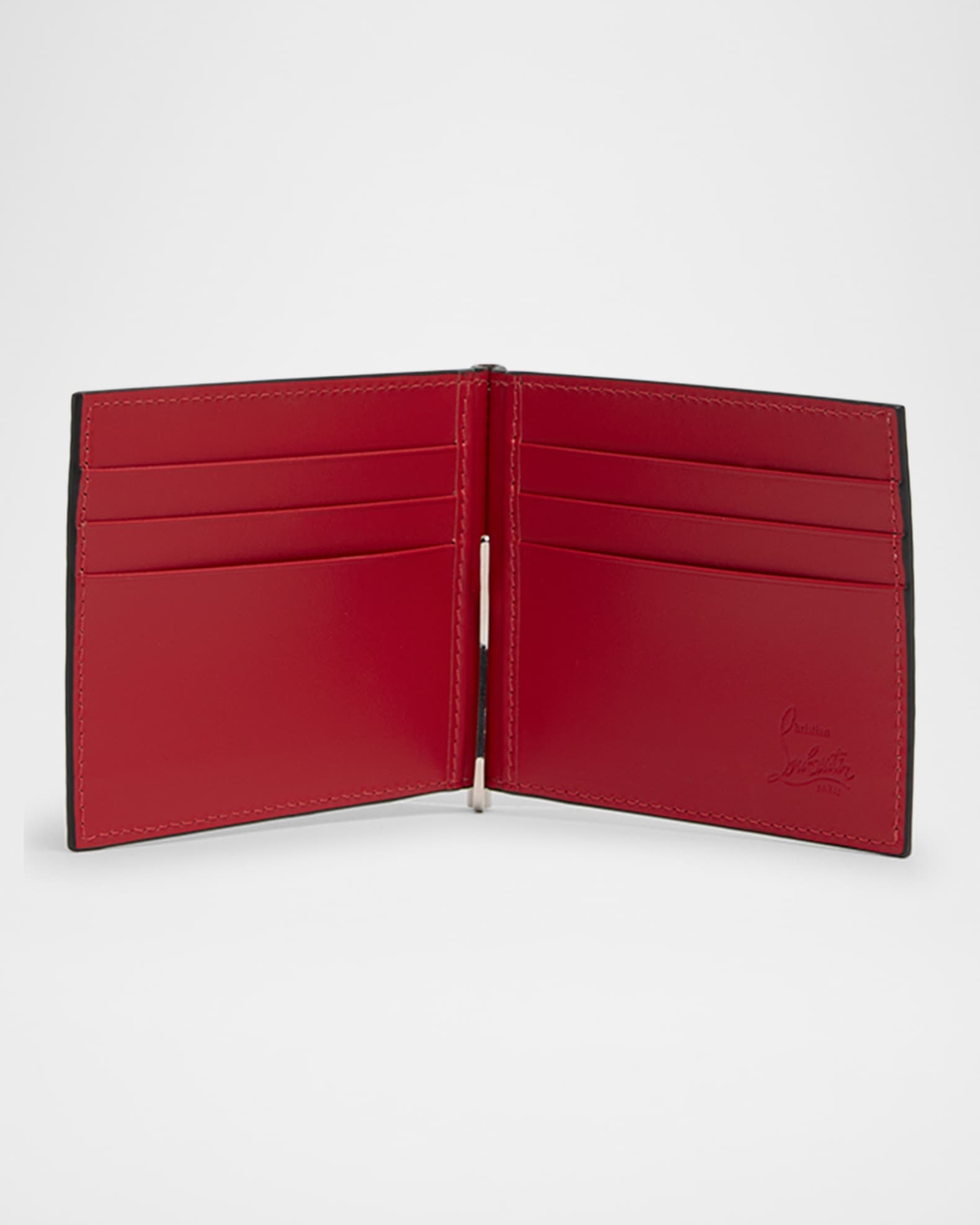 Christian Louboutin Men's Mooncrest Croc-Print Leather Money Clip