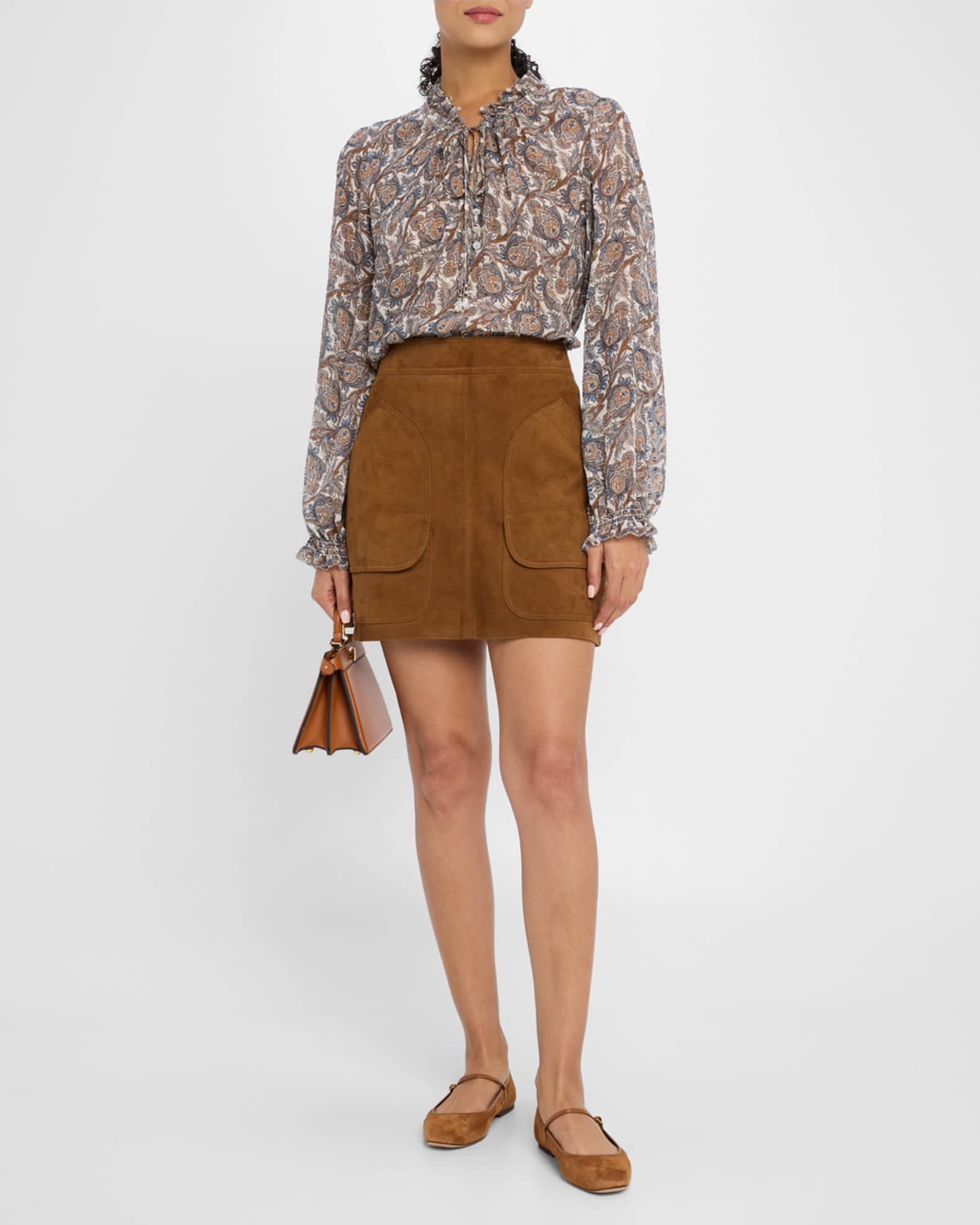 Norwood Suede Patch Pocket Mini Skirt 1