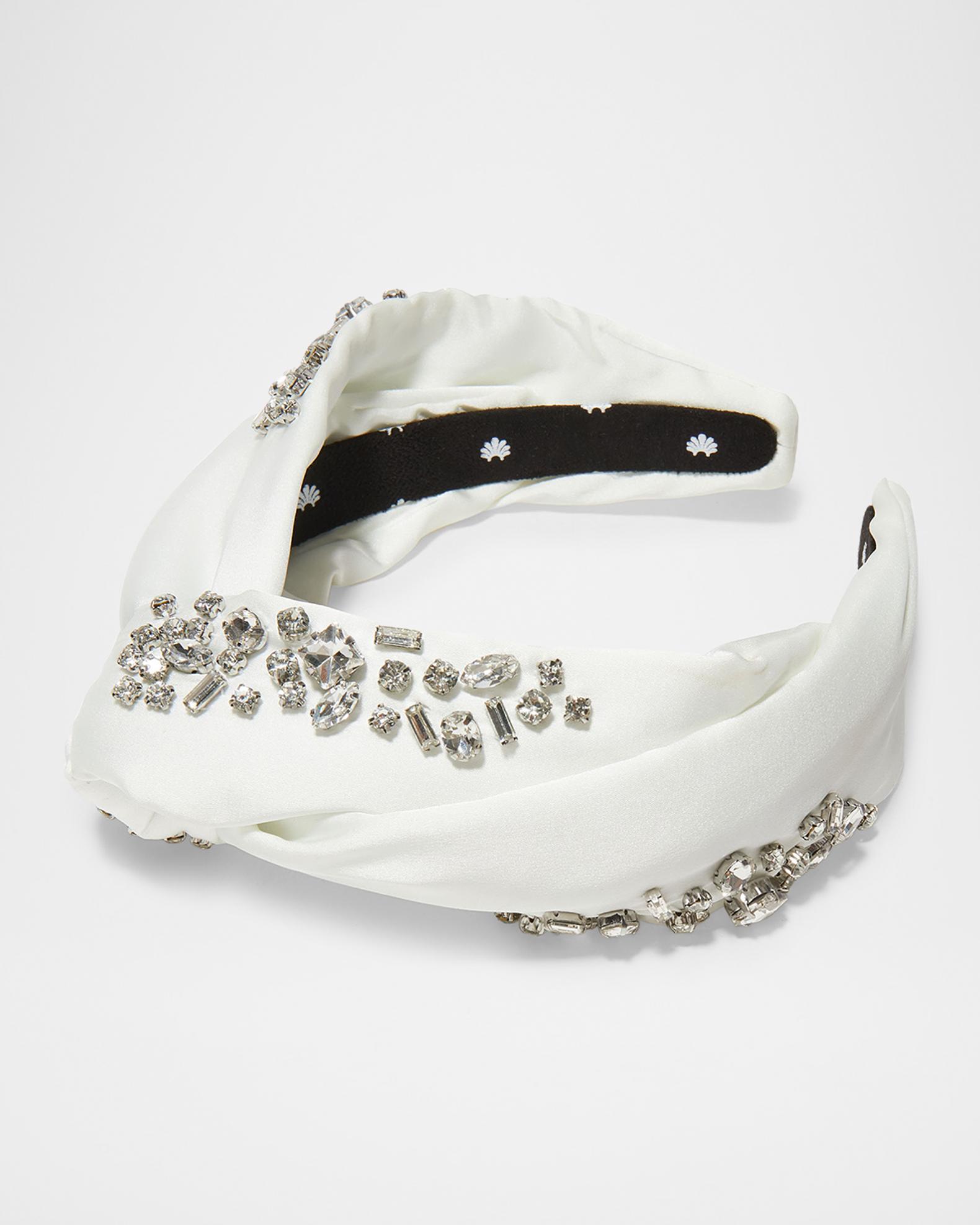 Lele Sadoughi Marlene Jeweled April Birthstone Headband color April Diamond NWT Lele Sadoughi Caramel Tartan Plaid Crystal-Embellished  main image 4
